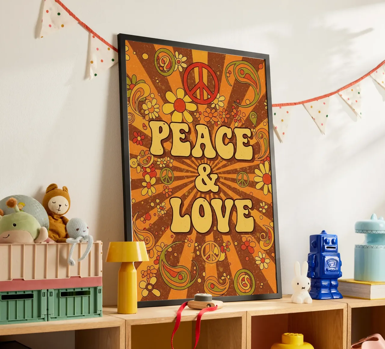 Pace e amore poster da Minimalist vector art