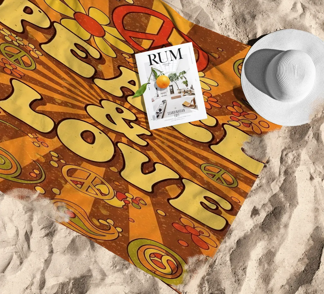 Pace e amore telo mare da Minimalist vector art