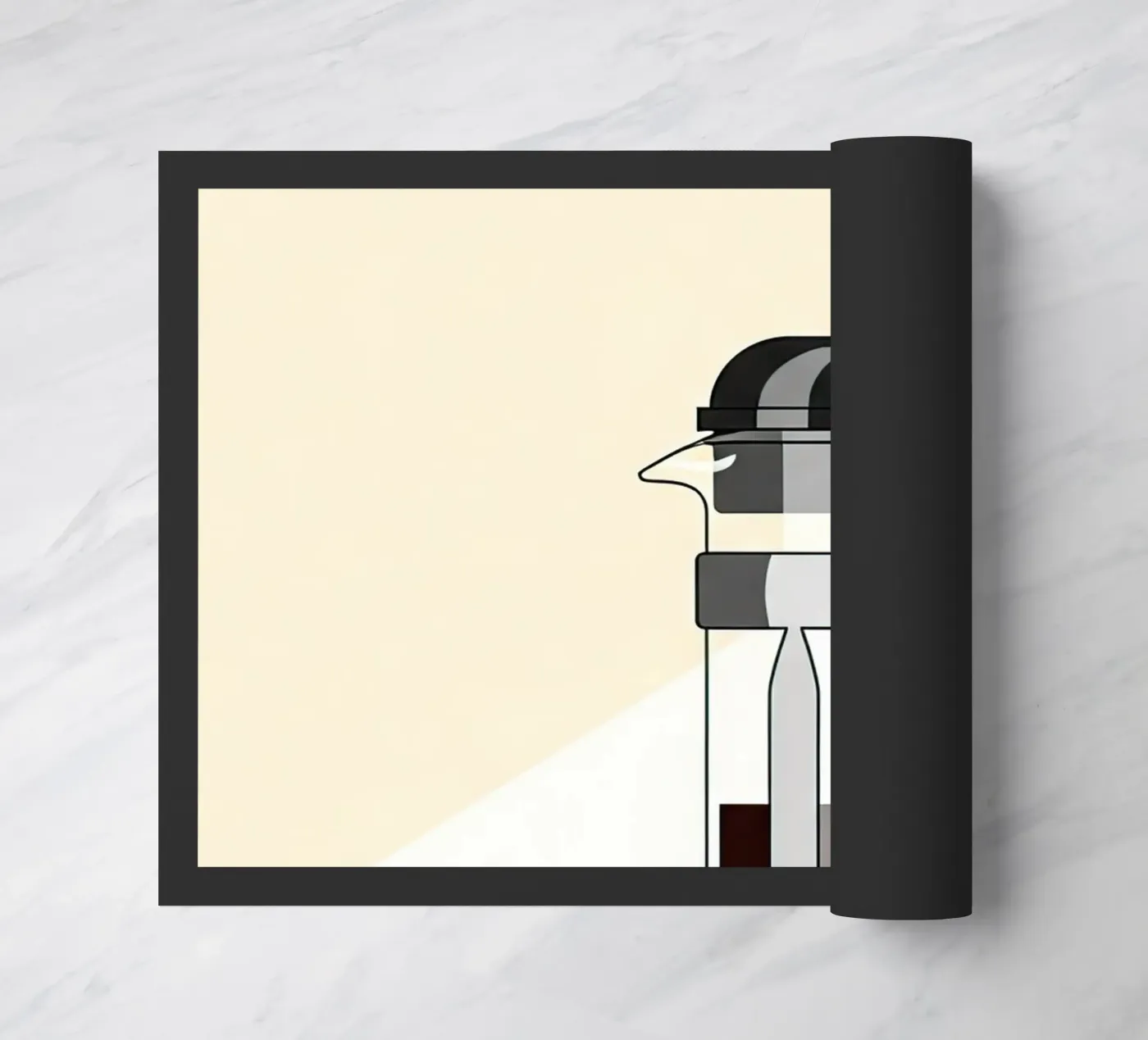 French Press and Croissant zerbino da Minimalist vector art