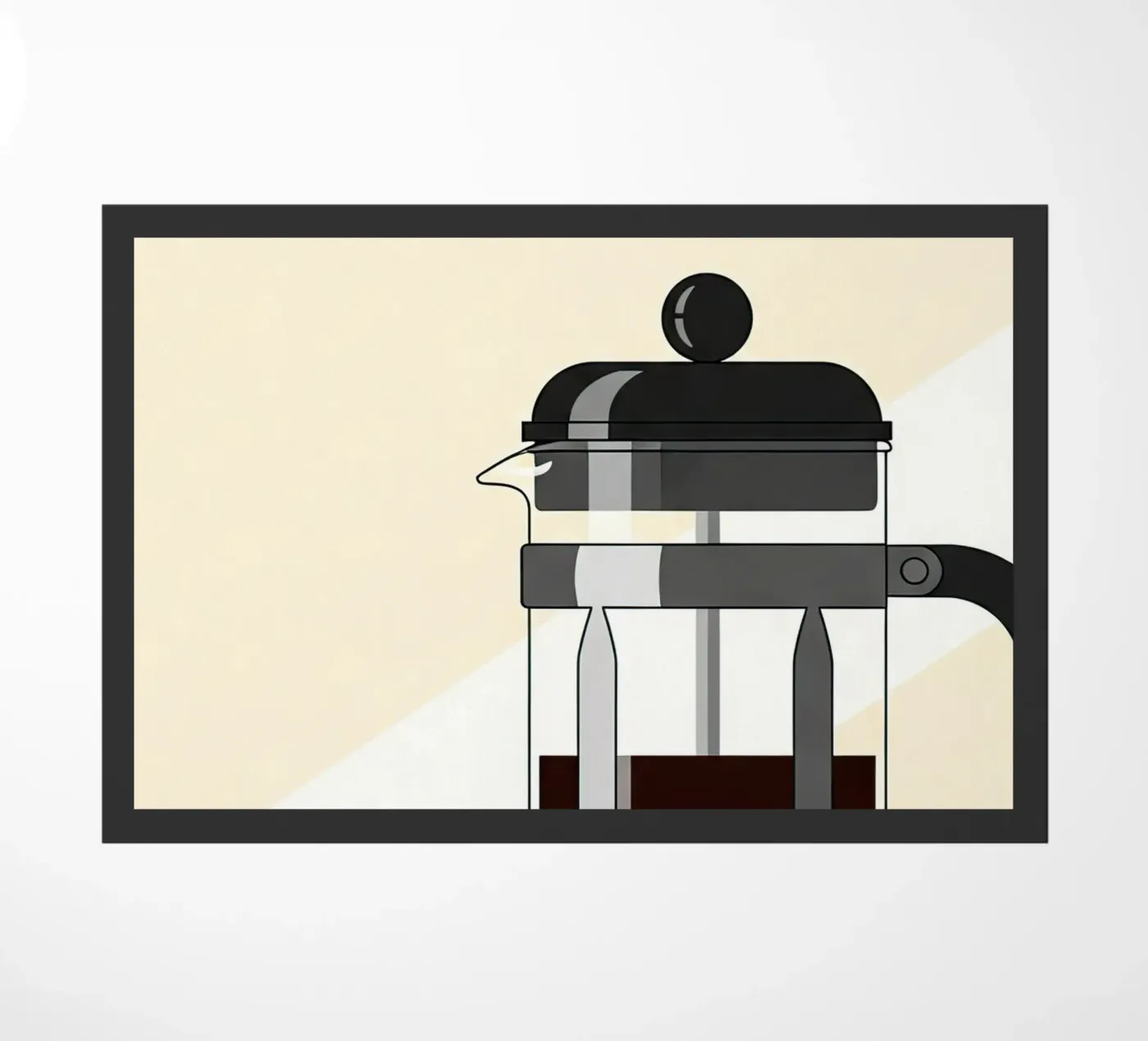 French Press and Croissant zerbino da Minimalist vector art