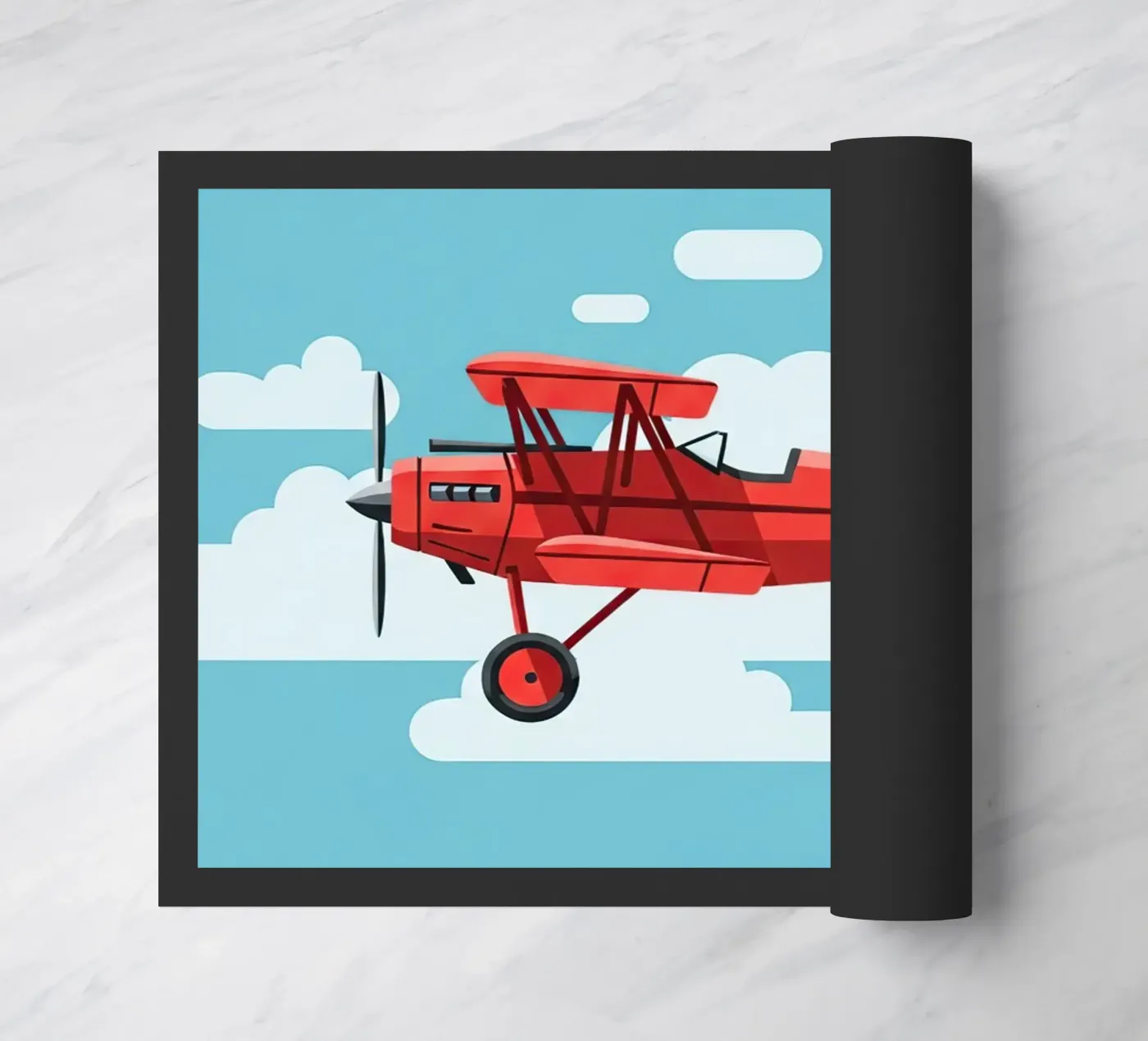 Oldtimer-Doppeldecker Fußmatte von Minimalist vector art