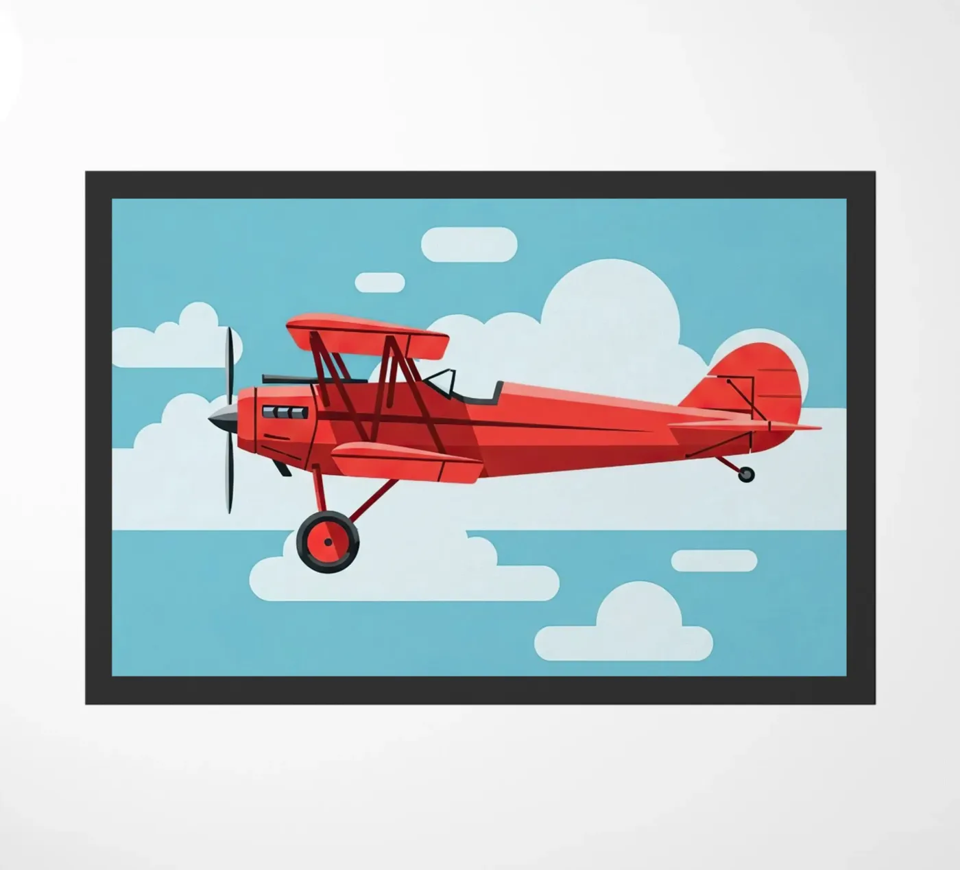 Oldtimer-Doppeldecker Fußmatte von Minimalist vector art