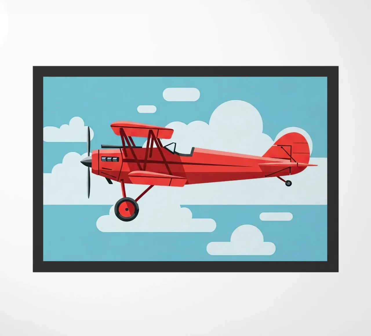 Oldtimer-Doppeldecker Fußmatte von Minimalist vector art