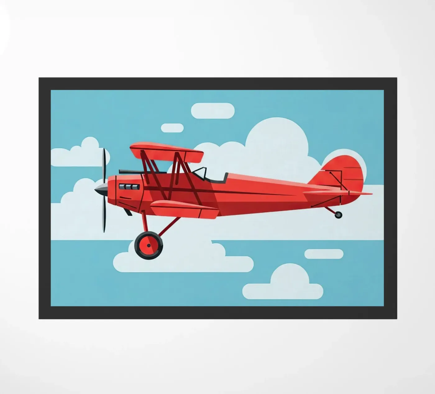 Oldtimer-Doppeldecker Fußmatte von Minimalist vector art