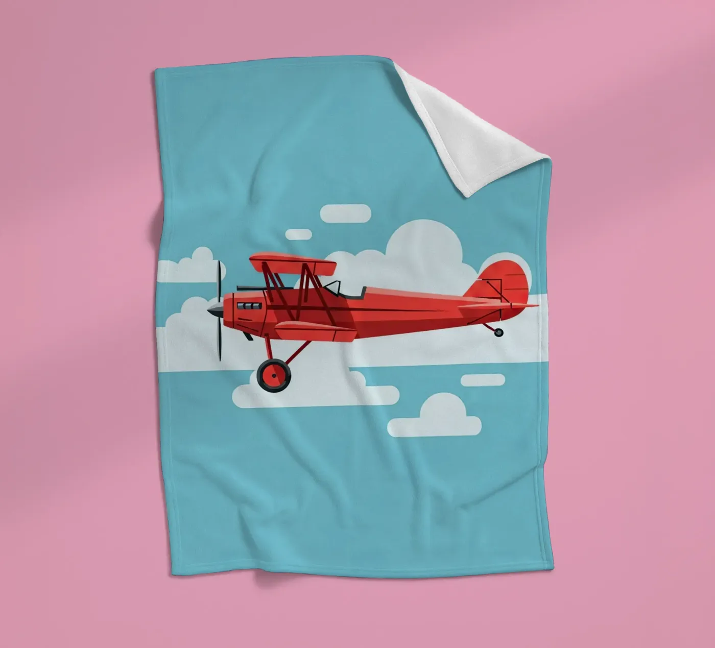 Vintage Biplane Fleecedecke von Minimalist vector art