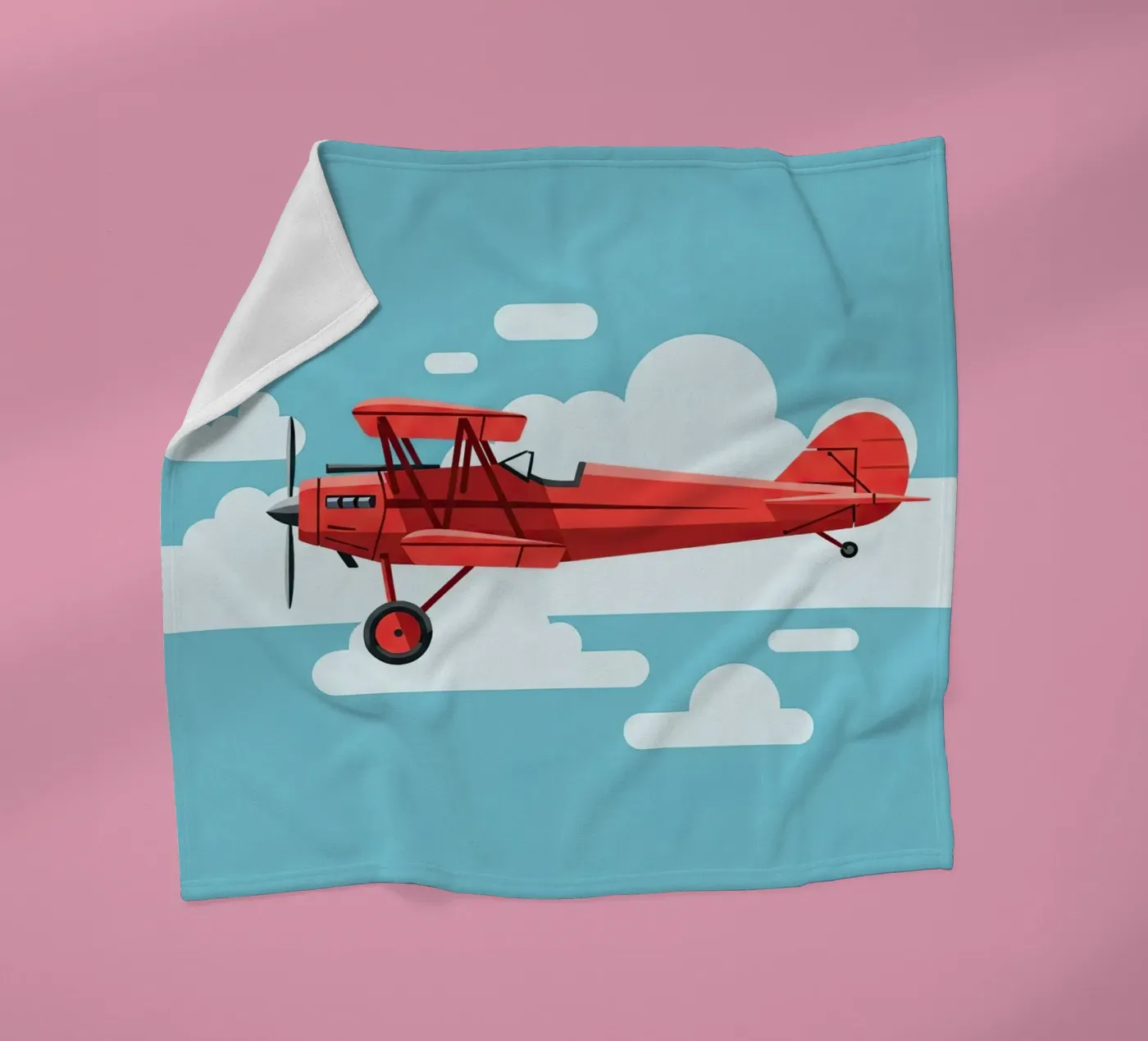 Vintage Biplane Fleecedecke von Minimalist vector art