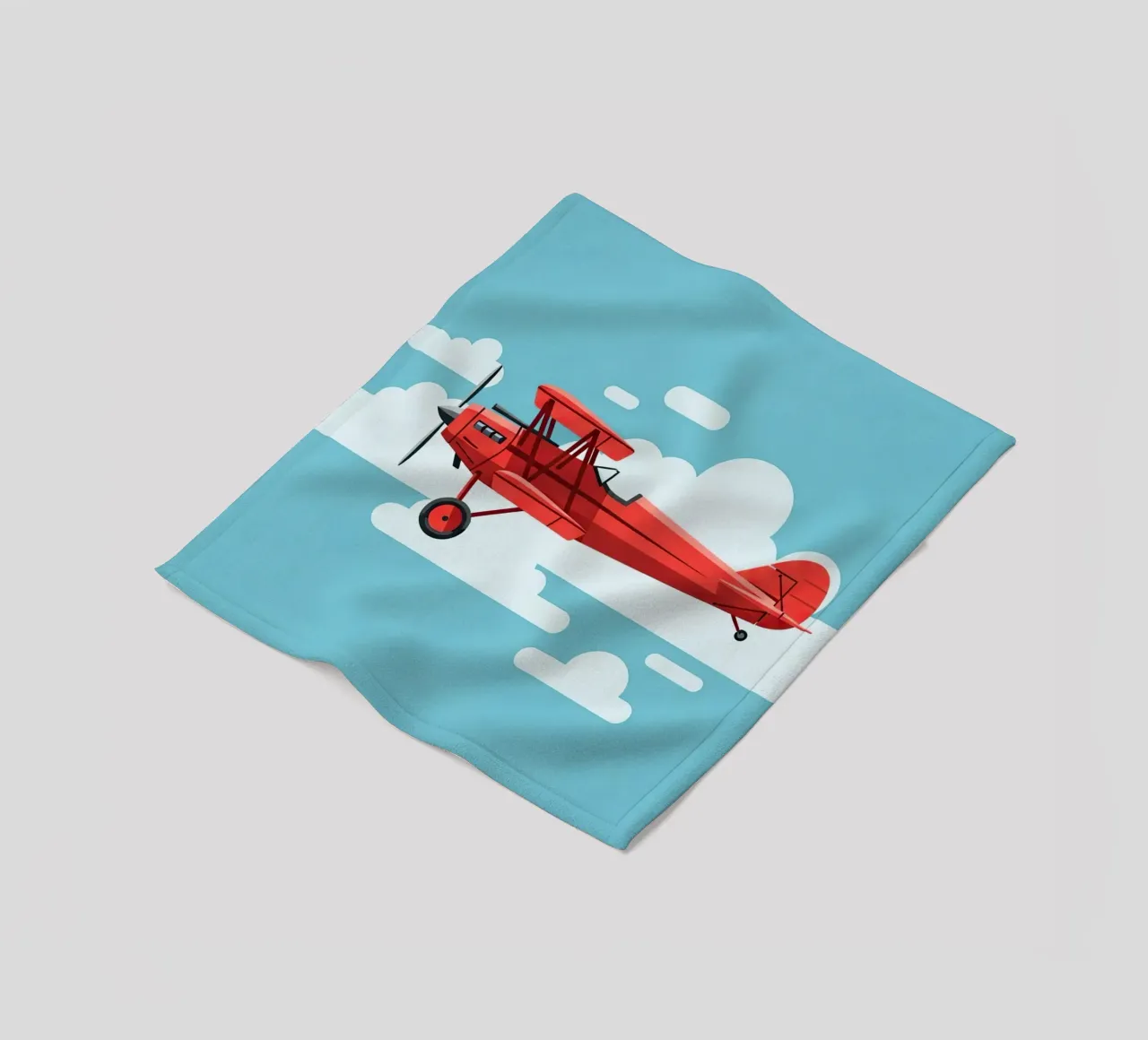 Vintage Biplane Fleecedecke von Minimalist vector art