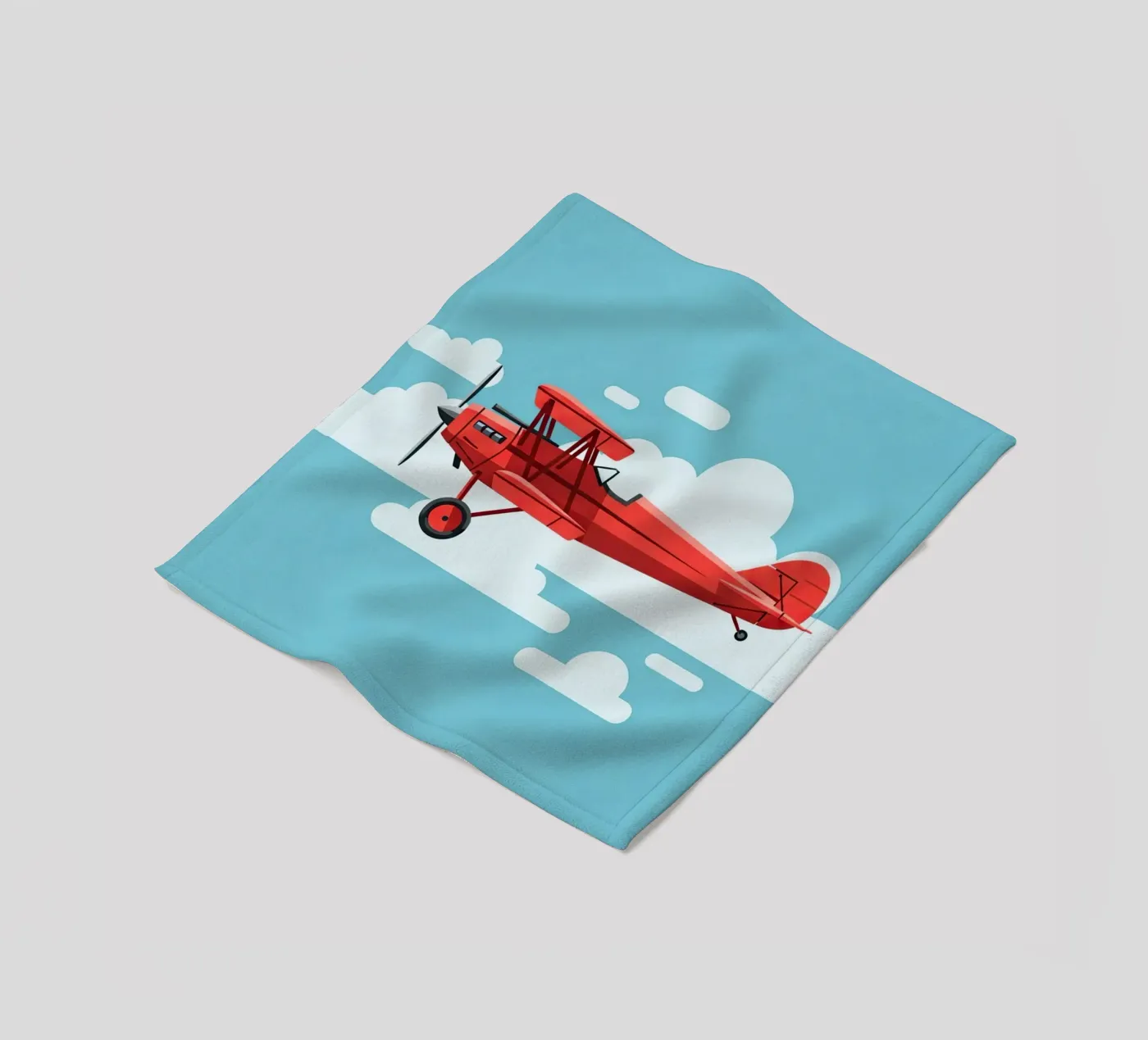 Vintage Biplane Fleecedecke von Minimalist vector art