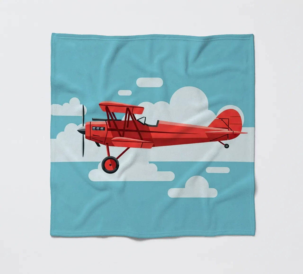Vintage Biplane Fleecedecke von Minimalist vector art