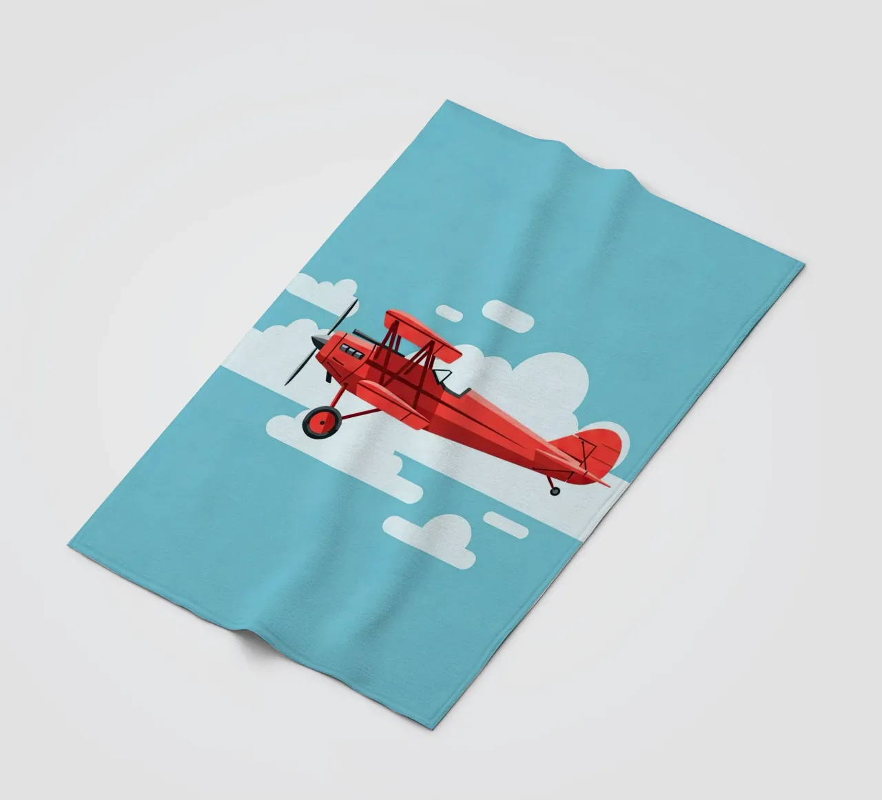 Vintage Biplane Fleecedecke von Minimalist vector art