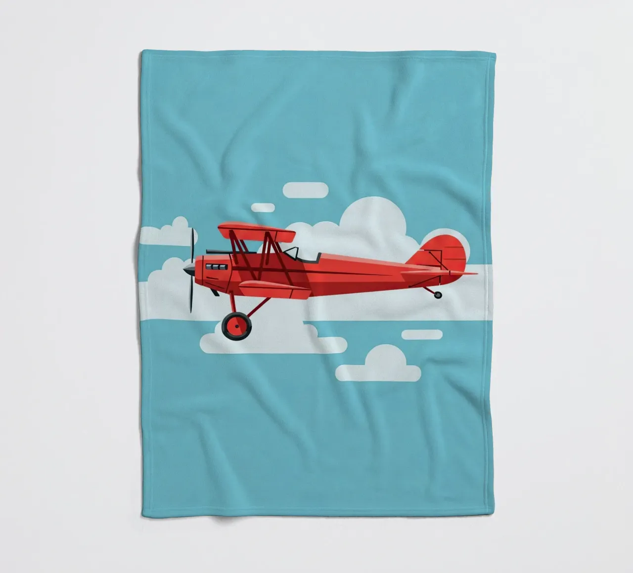 Vintage Biplane Fleecedecke von Minimalist vector art
