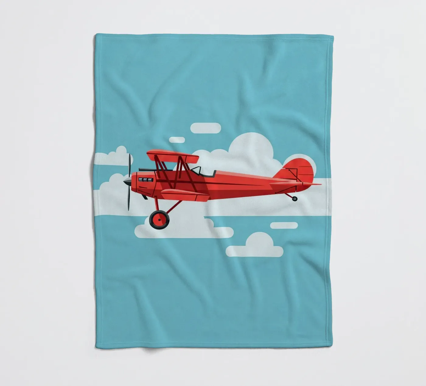 Oldtimer-Doppeldecker Fleecedecke von Minimalist vector art