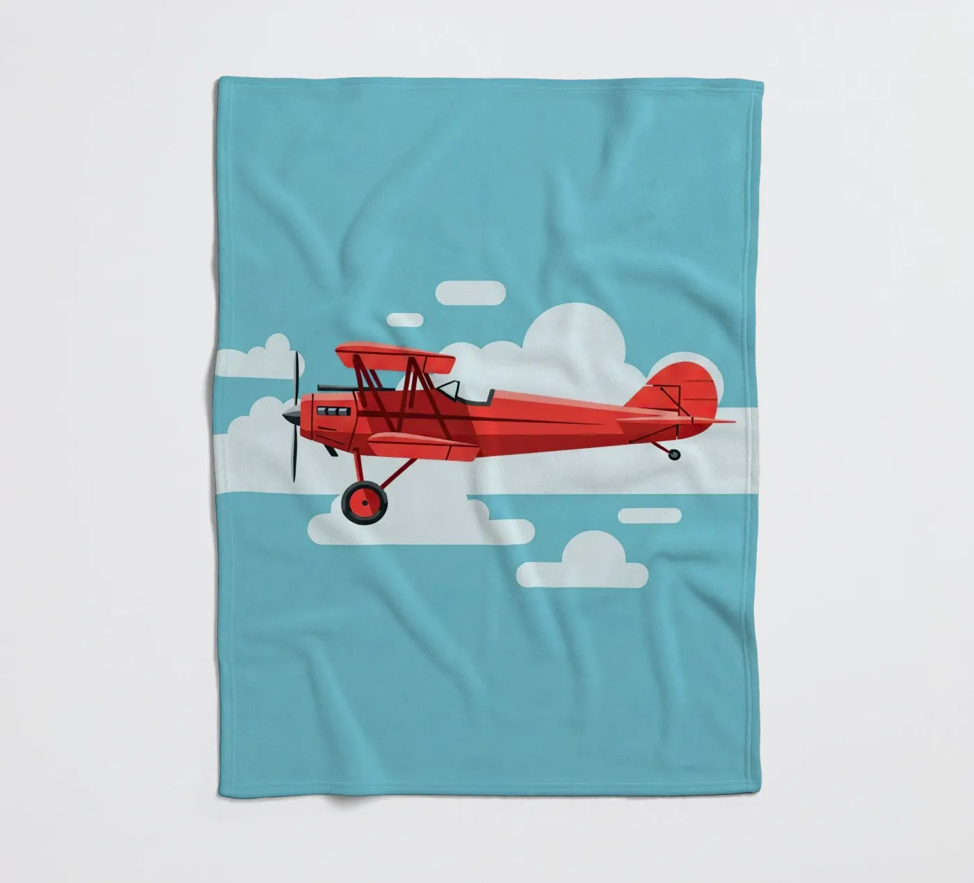 Vintage Biplane Fleecedecke von Minimalist vector art