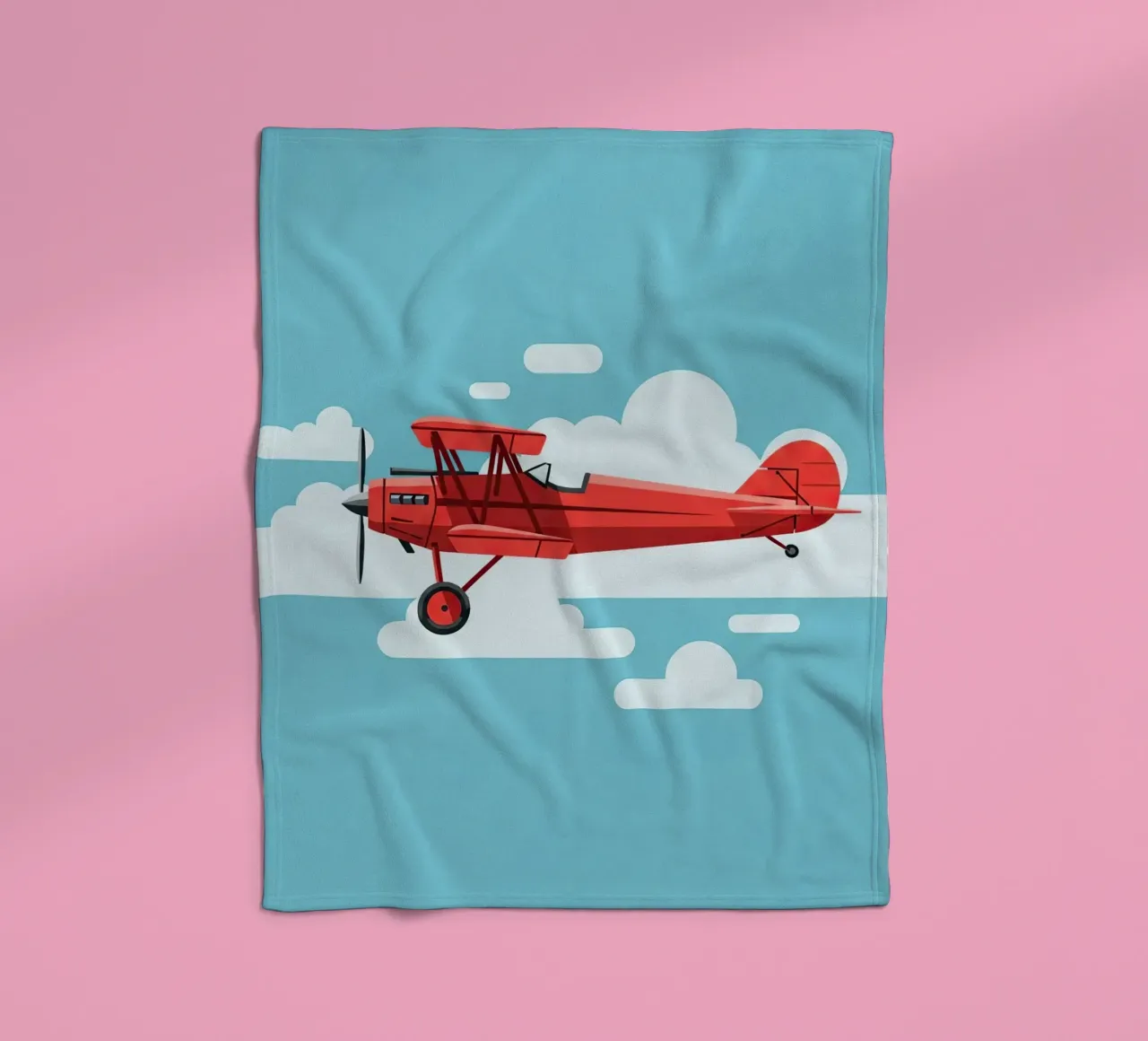 Vintage Biplane Fleecedecke von Minimalist vector art