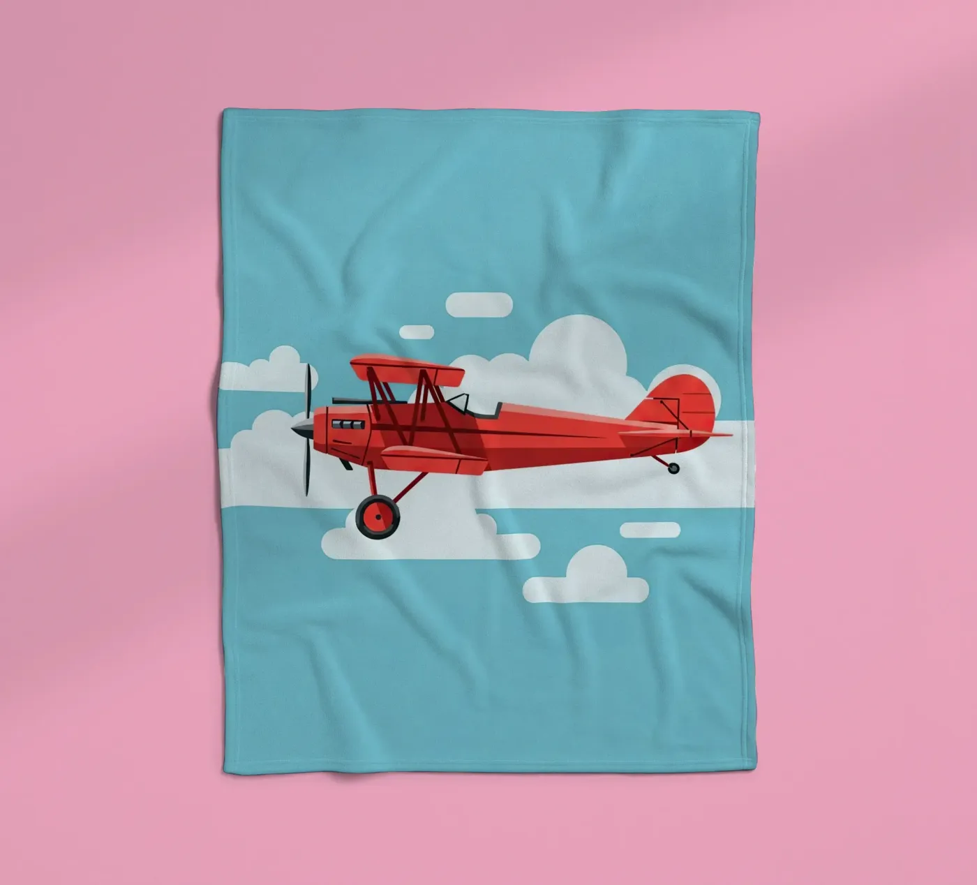 Oldtimer-Doppeldecker Fleecedecke von Minimalist vector art