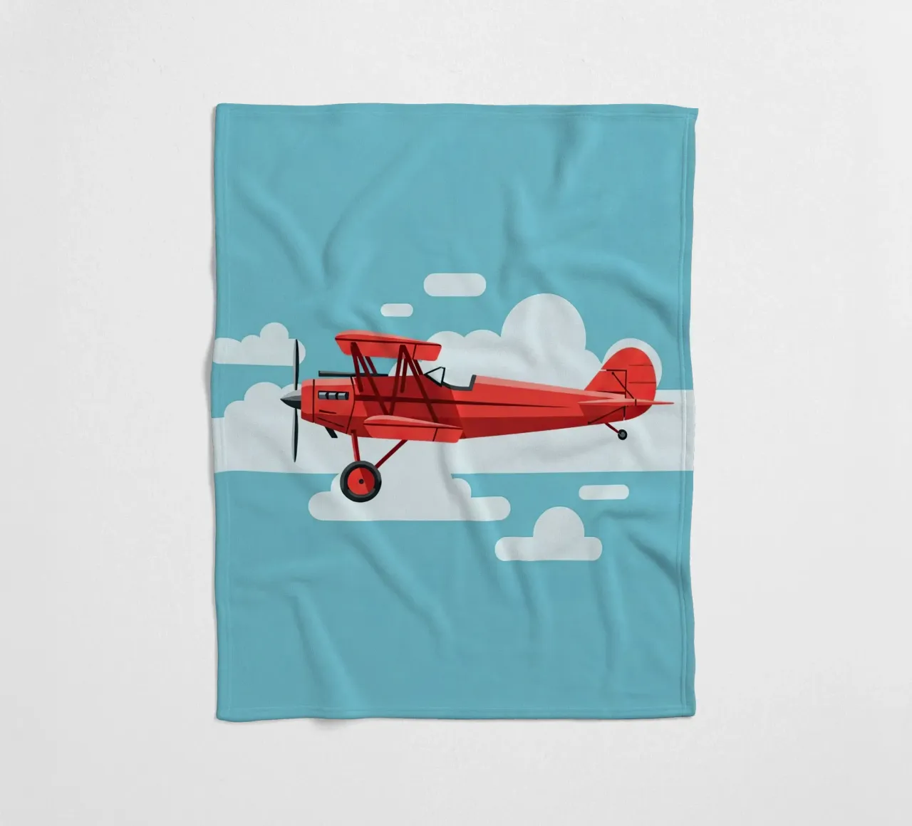 Vintage Biplane Fleecedecke von Minimalist vector art