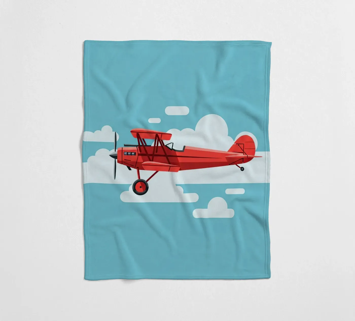 Oldtimer-Doppeldecker Fleecedecke von Minimalist vector art