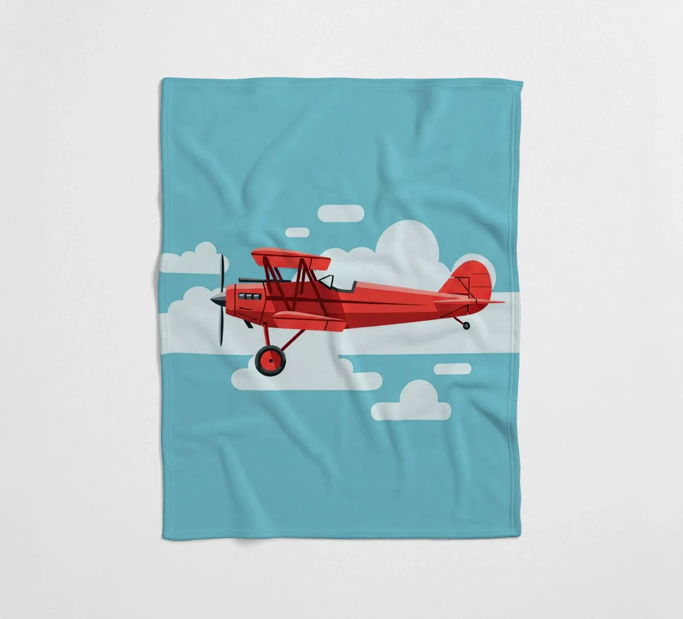 Vintage Biplane Fleecedecke von Minimalist vector art