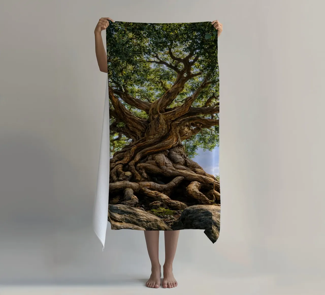 old tree beach towel by the gunduls