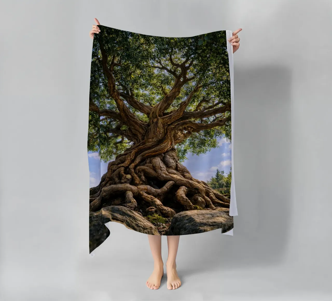 old tree beach towel by the gunduls
