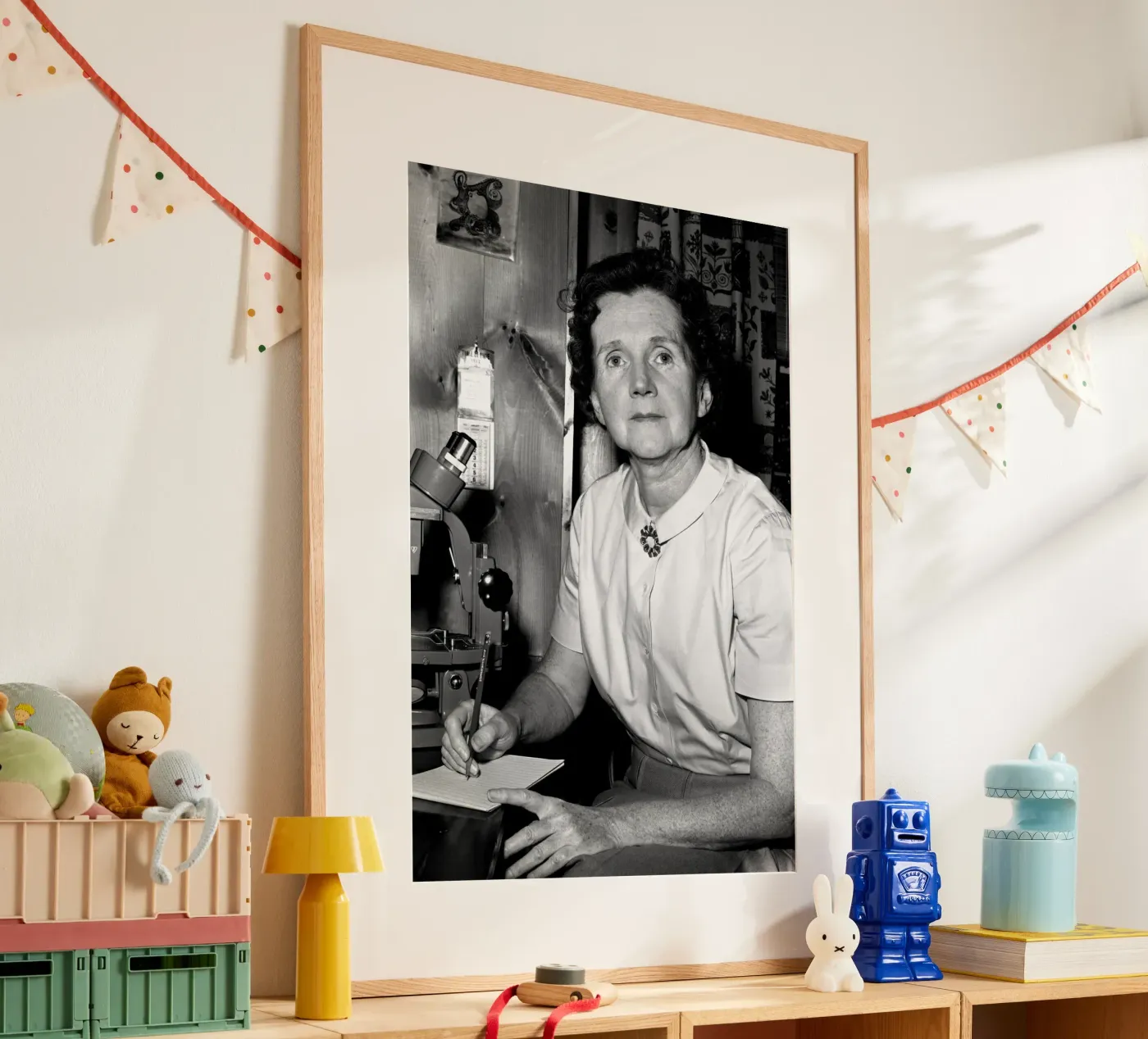 Rachel Carson Looking Through A Microscope poster by NICE CHOICE