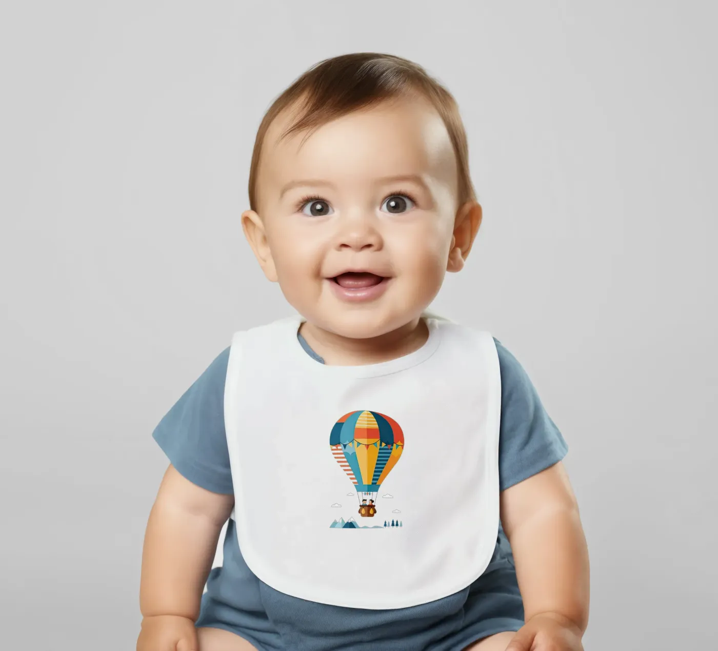 Heteluchtballon baby slabbetje van Minimalist vector art