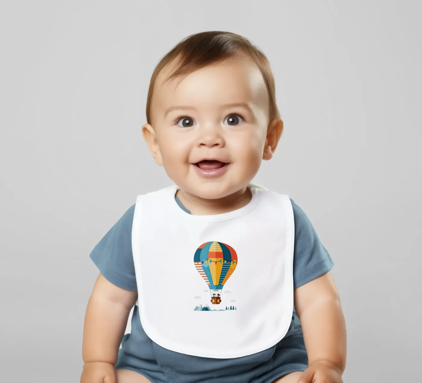 Heteluchtballon baby slabbetje van Minimalist vector art