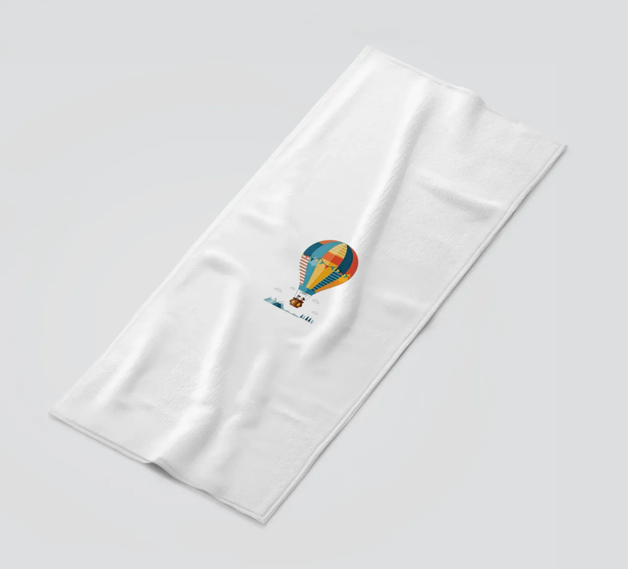 Mongolfiera telo mare da Minimalist vector art