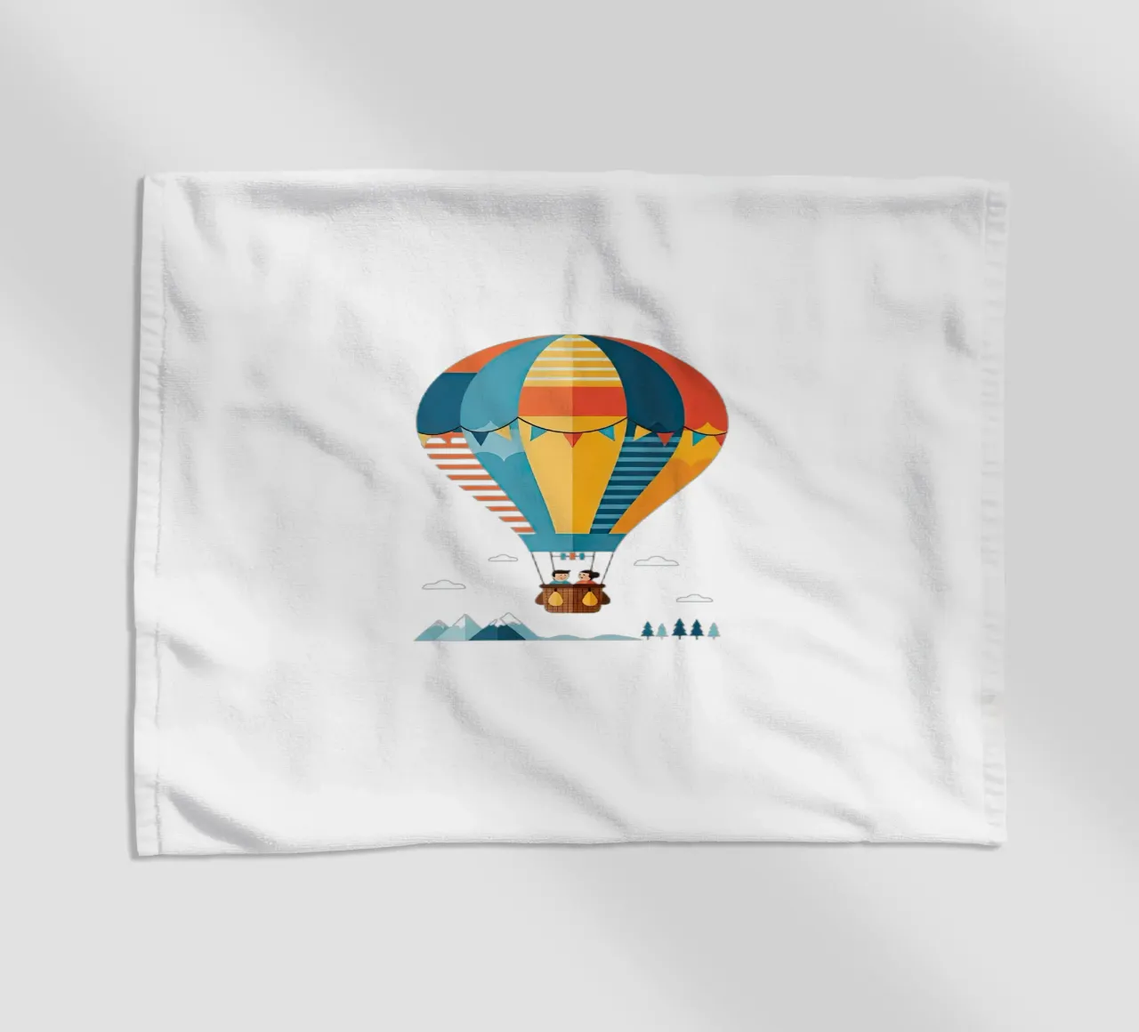 Mongolfiera telo mare da Minimalist vector art