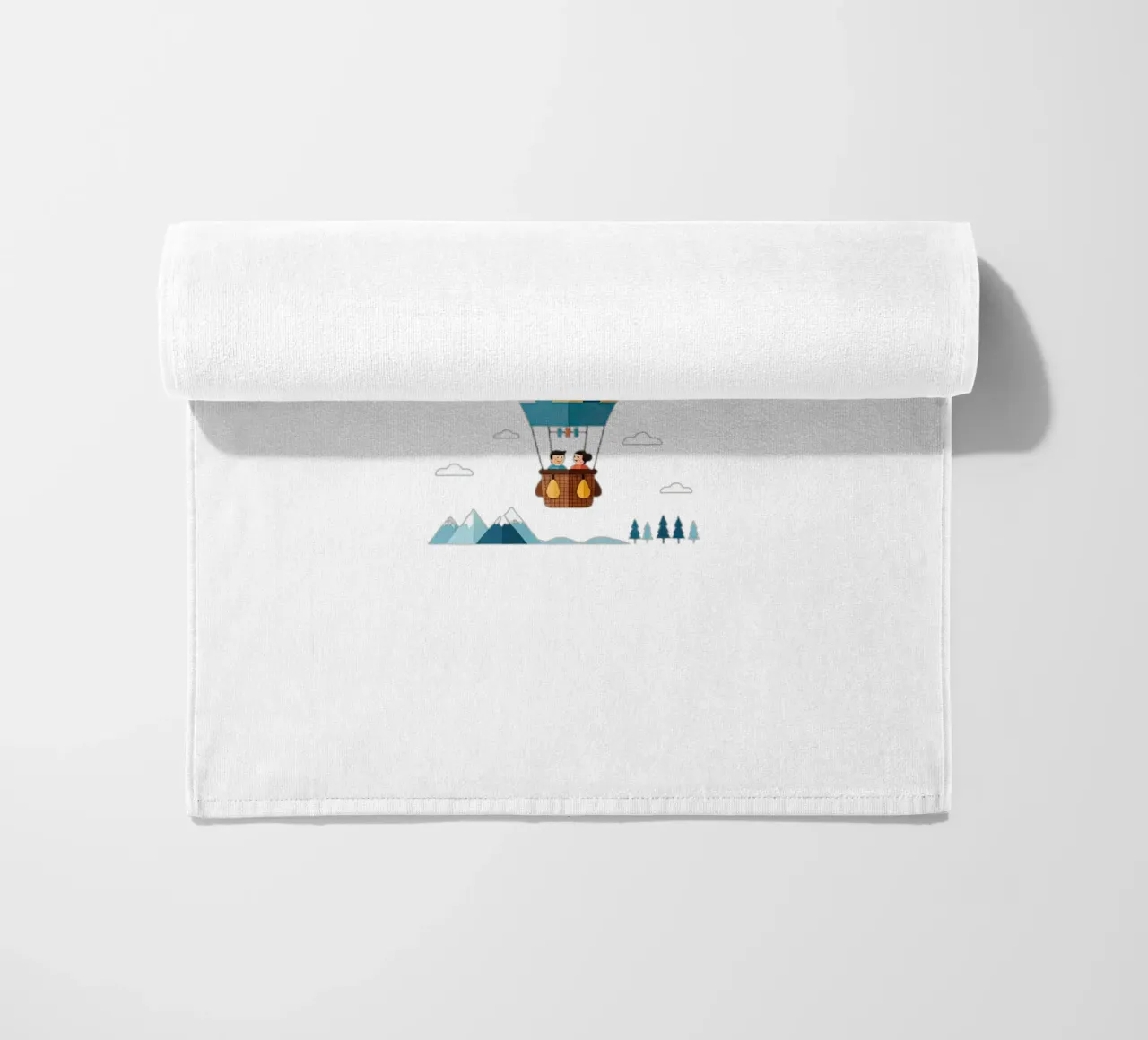 Mongolfiera telo mare da Minimalist vector art