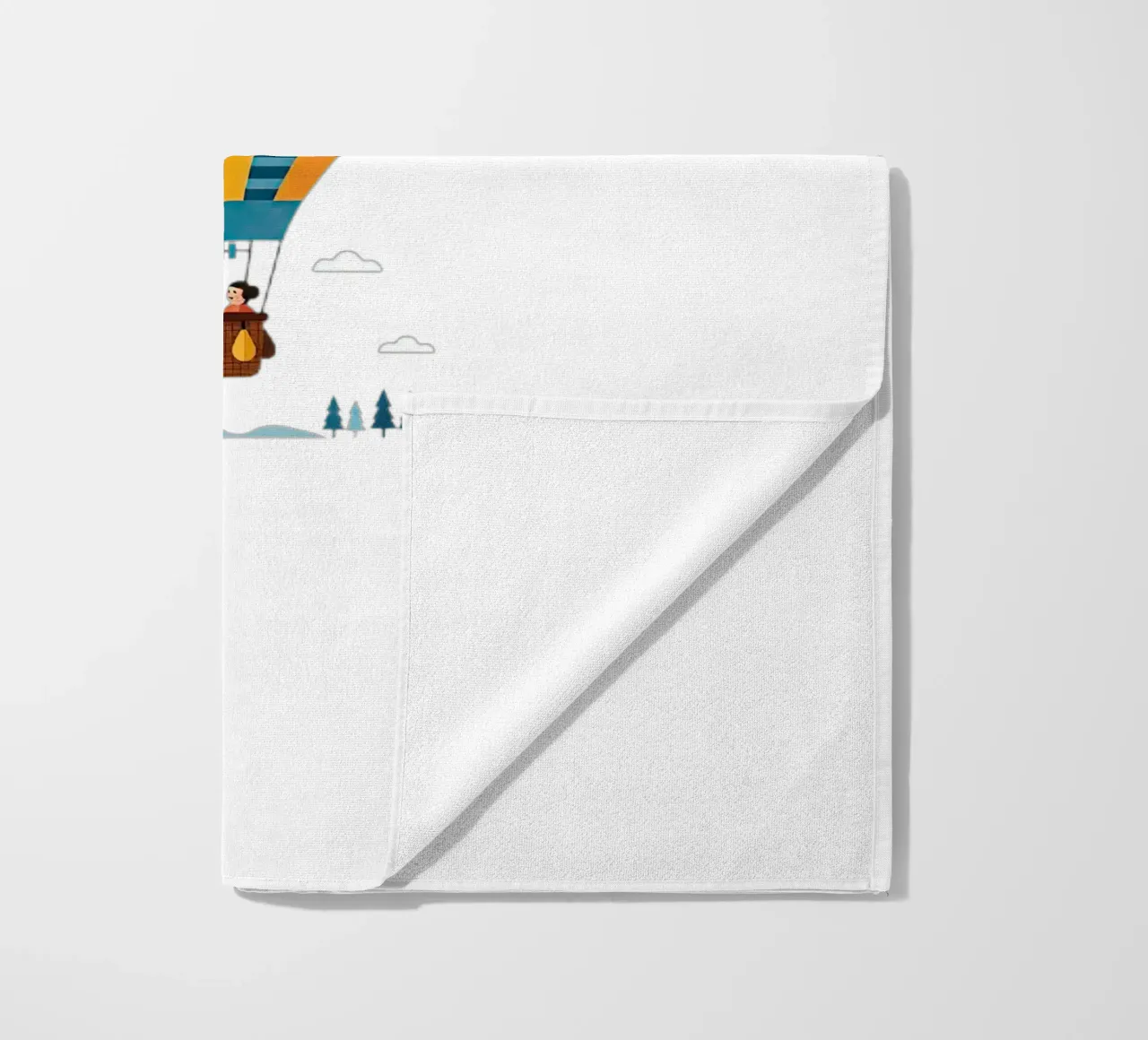 Mongolfiera telo mare da Minimalist vector art