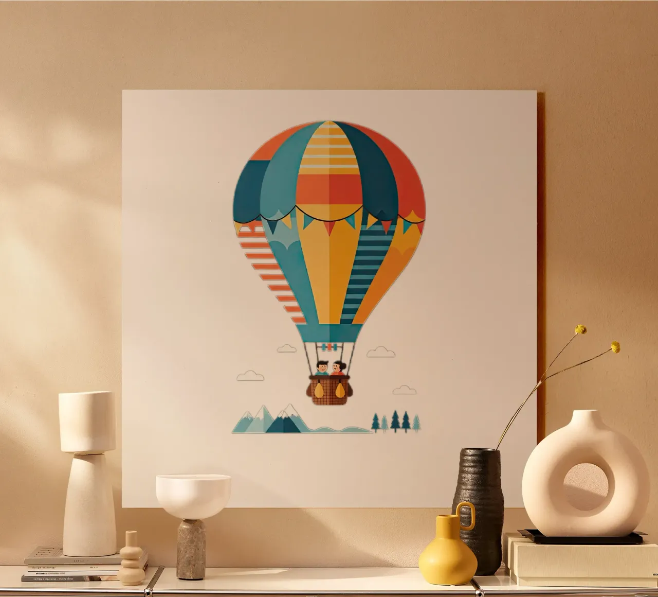 Mongolfiera plexiglass da Minimalist vector art