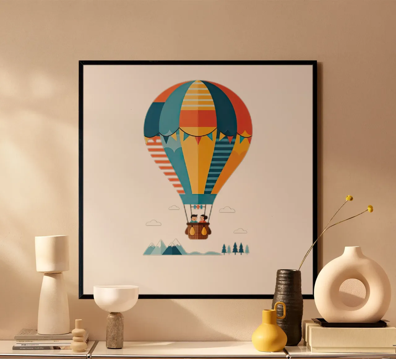 Mongolfiera poster da Minimalist vector art