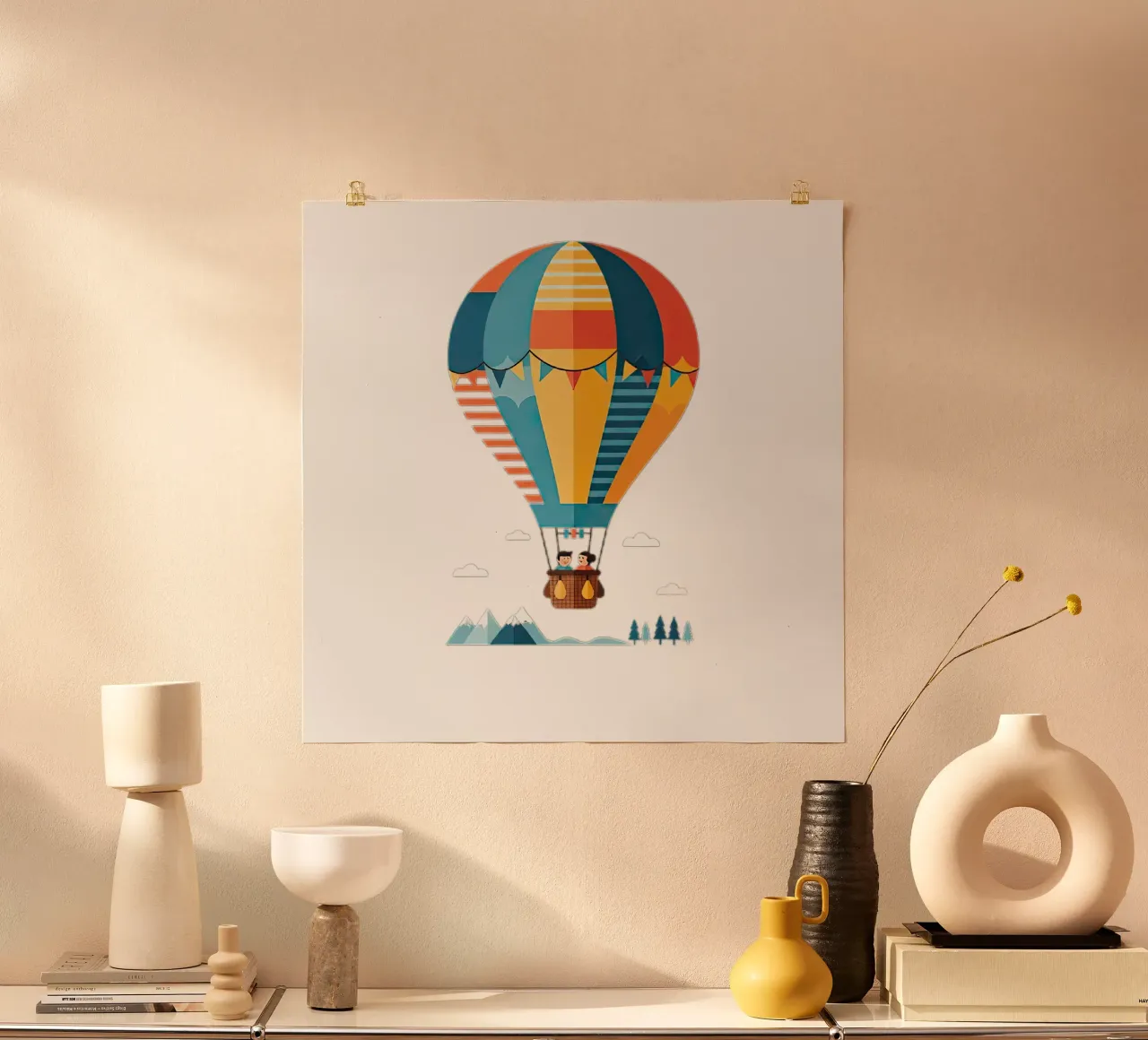 Mongolfiera poster da Minimalist vector art