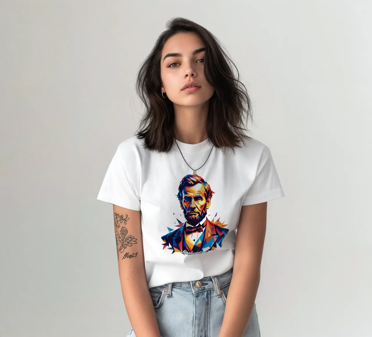 Abraham Lincoln in WPAP Pop Art t-shirt da vectorartnesia
