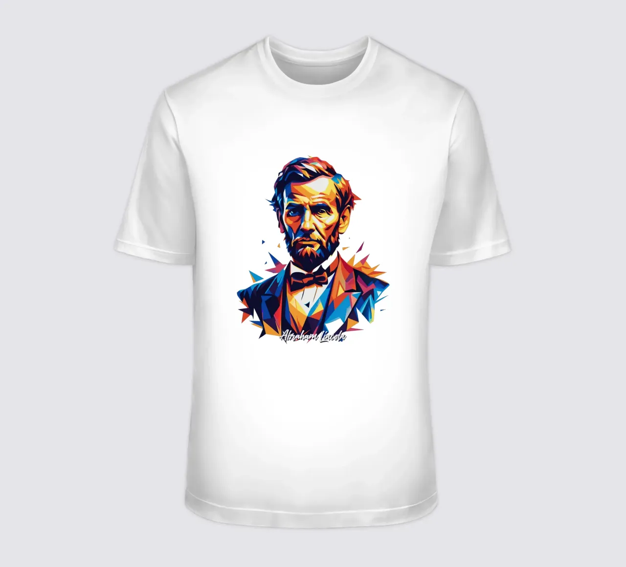 Abraham Lincoln in WPAP Pop Art t-shirt da vectorartnesia