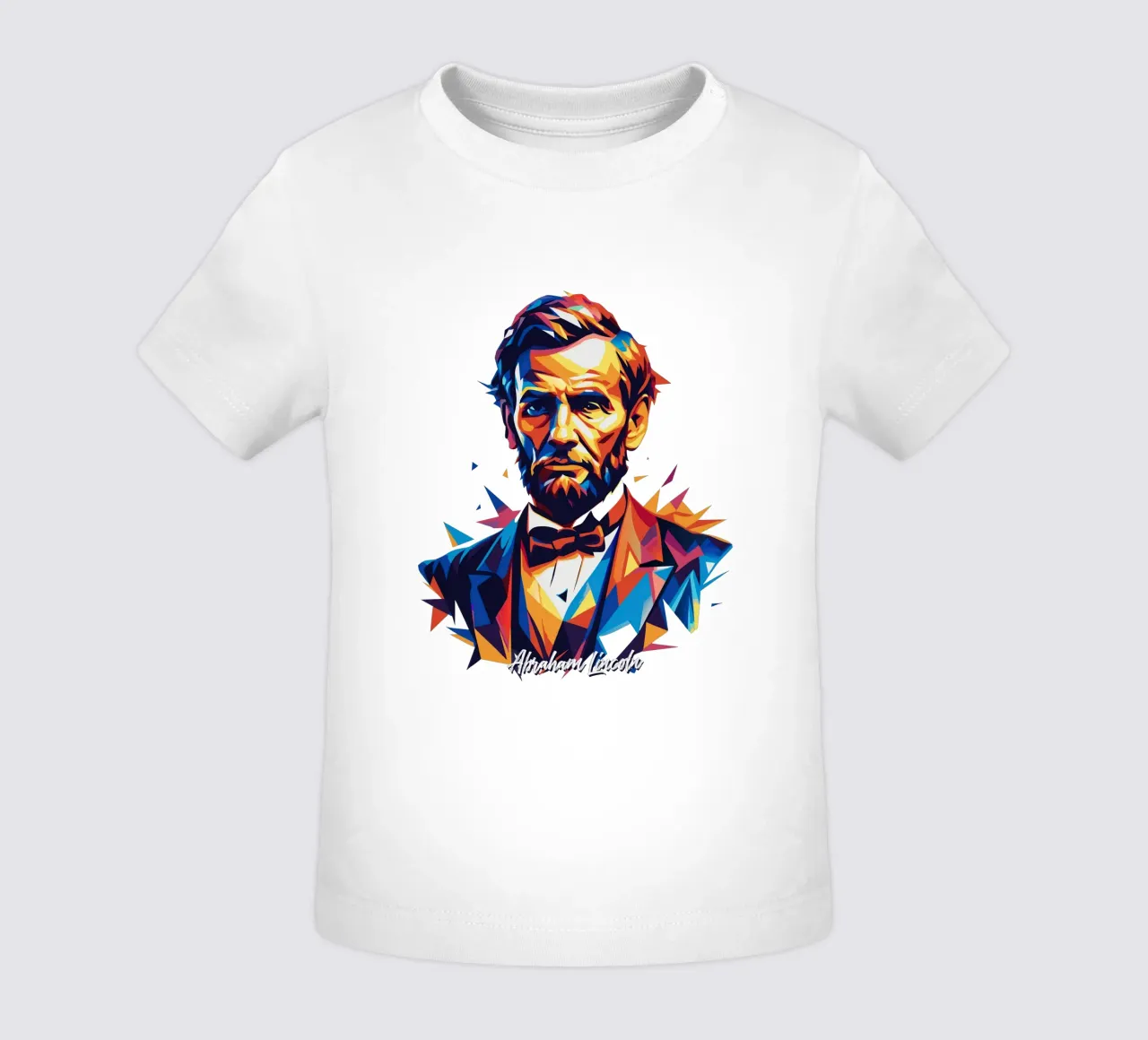Abraham Lincoln in WPAP Pop Art maglietta neonato da vectorartnesia