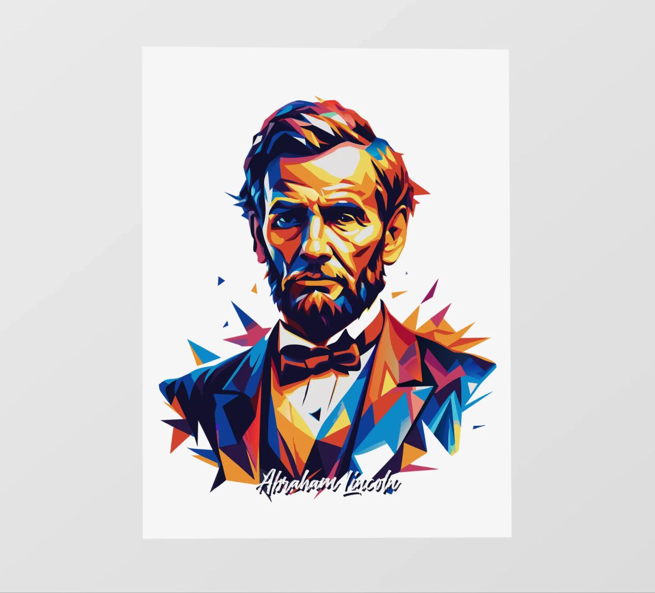Abraham Lincoln in WPAP Pop Art pellicola backlit da vectorartnesia