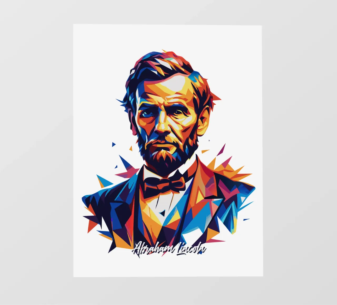 Abraham Lincoln in WPAP Pop Art pellicola backlit da vectorartnesia