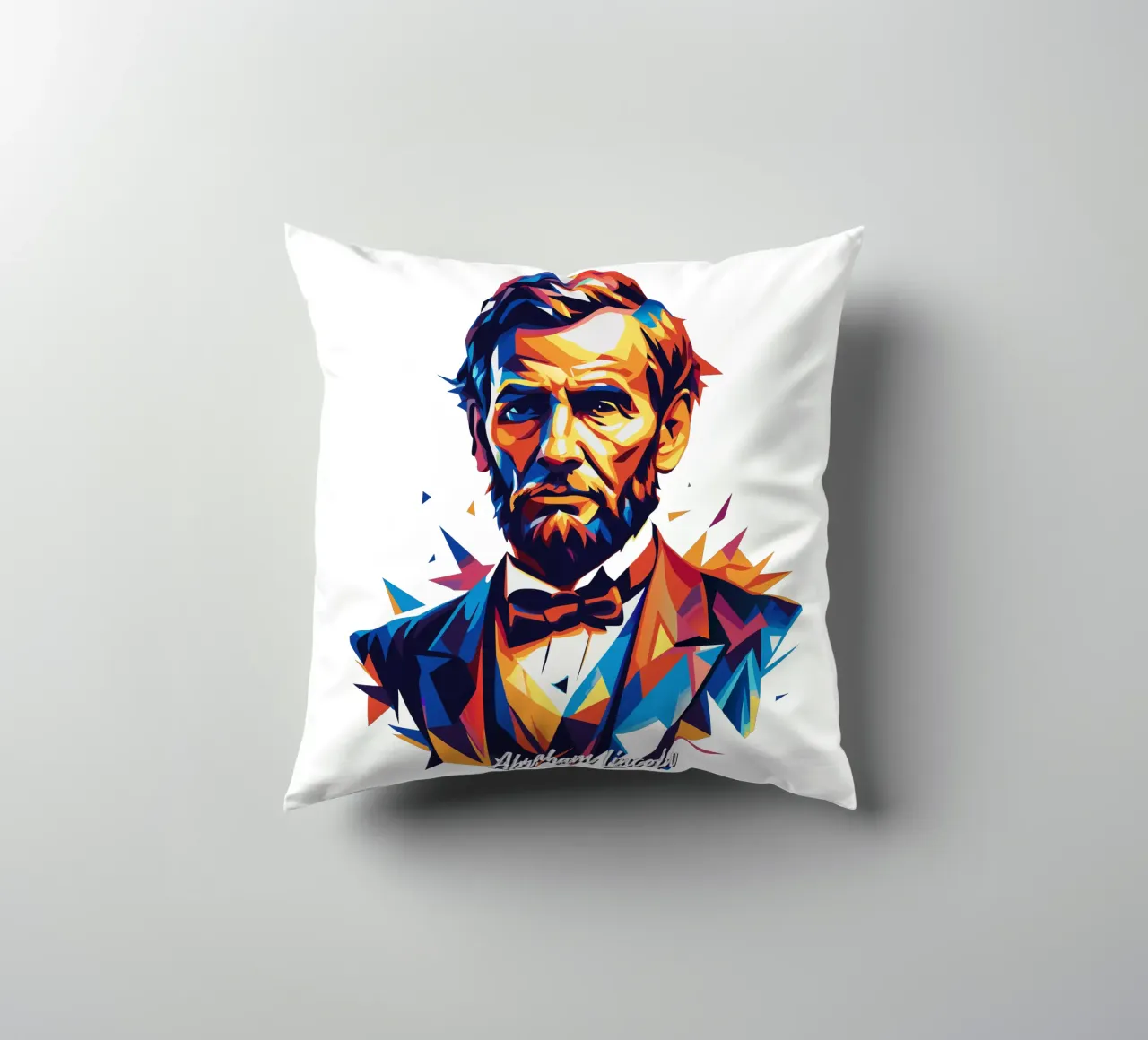 Abraham Lincoln in WPAP Pop Art cuscino da vectorartnesia