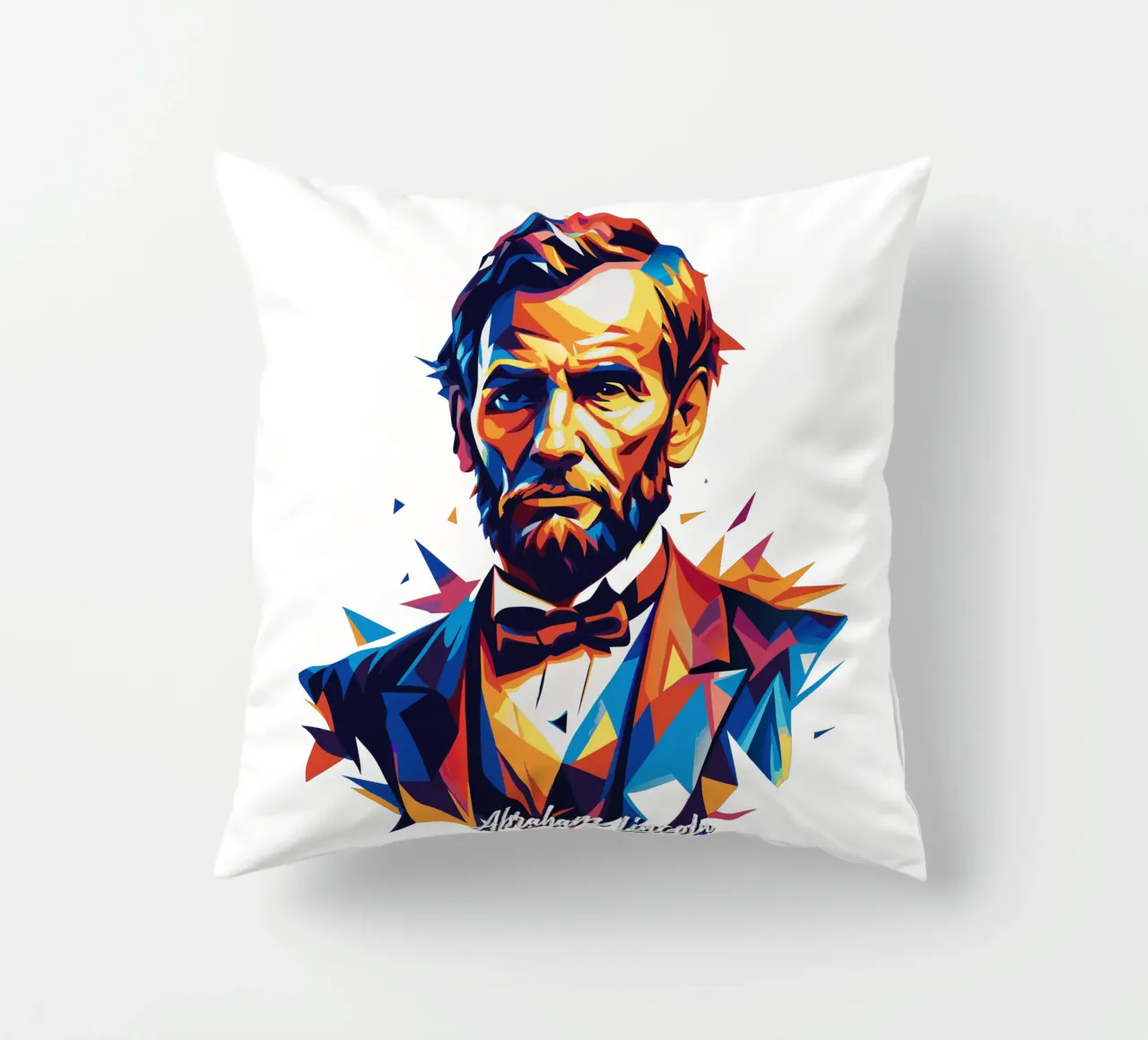 Abraham Lincoln in WPAP Pop Art cuscino da vectorartnesia