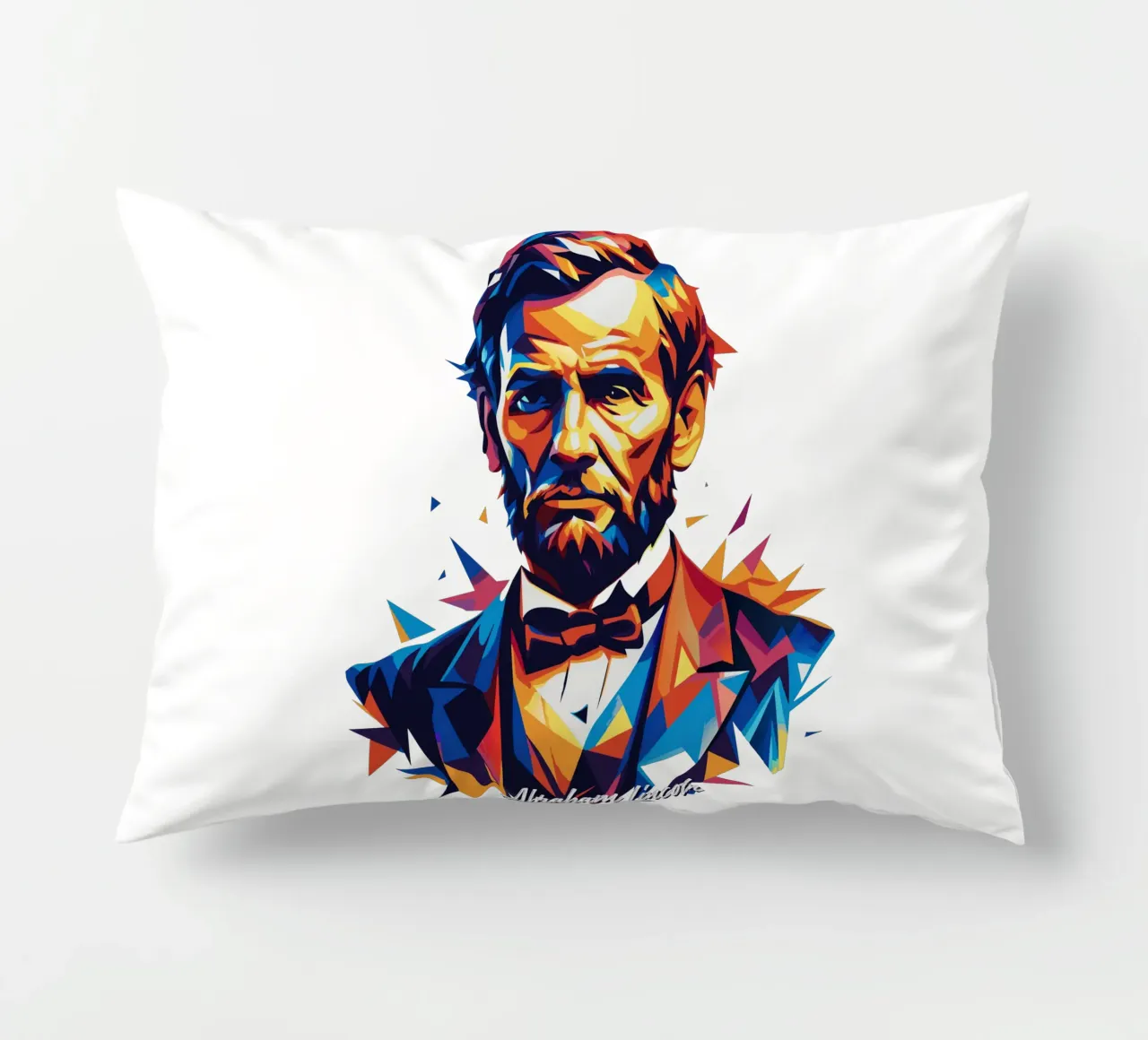 Abraham Lincoln in WPAP Pop Art cuscino da vectorartnesia