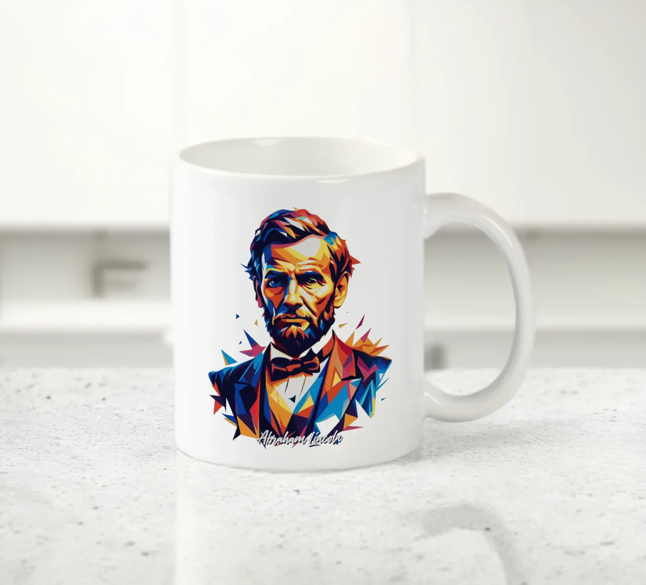 Abraham Lincoln in WPAP Pop Art tazza in ceramica da vectorartnesia