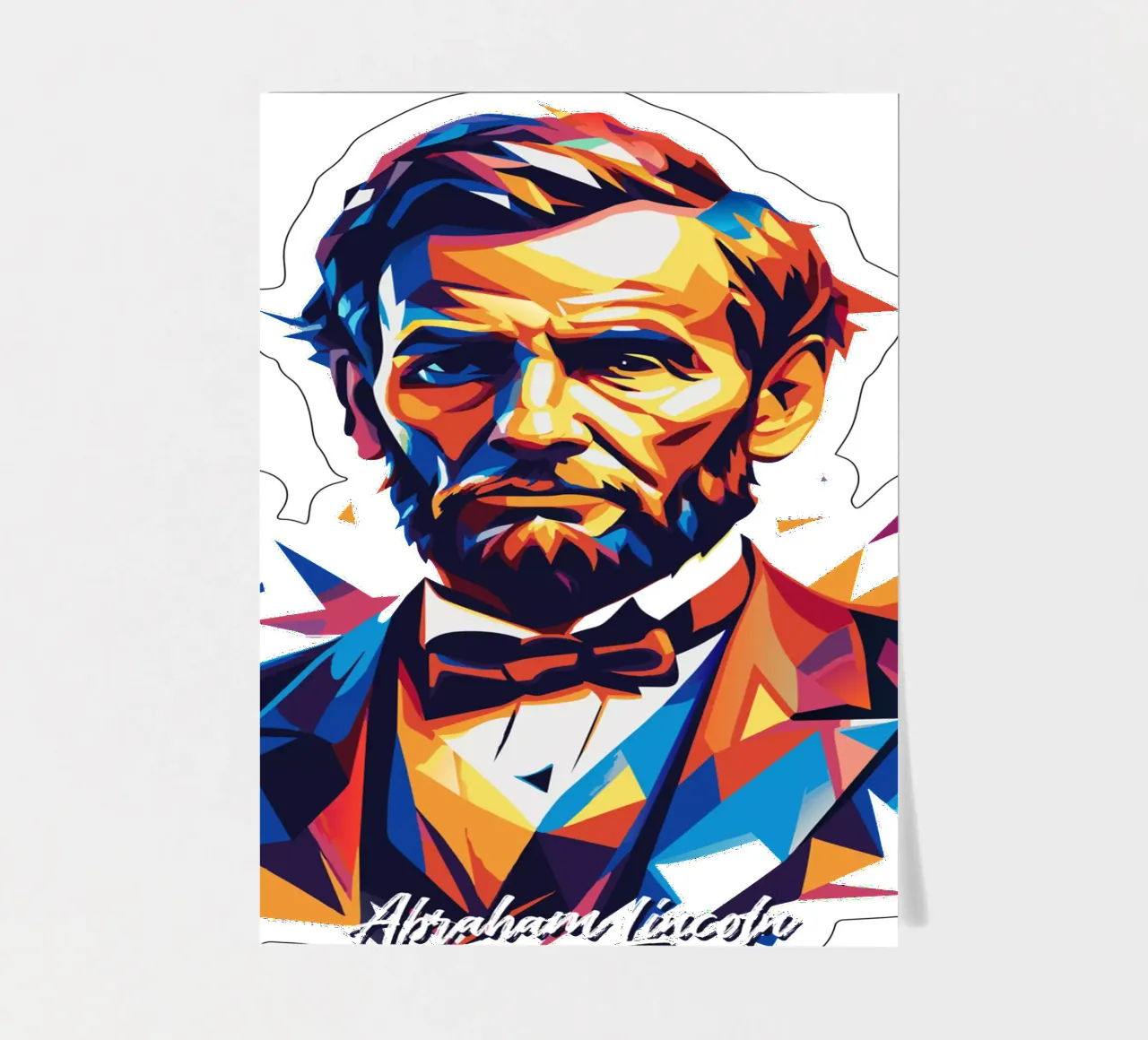 Abraham Lincoln in WPAP Pop Art Stickerbogen von vectorartnesia