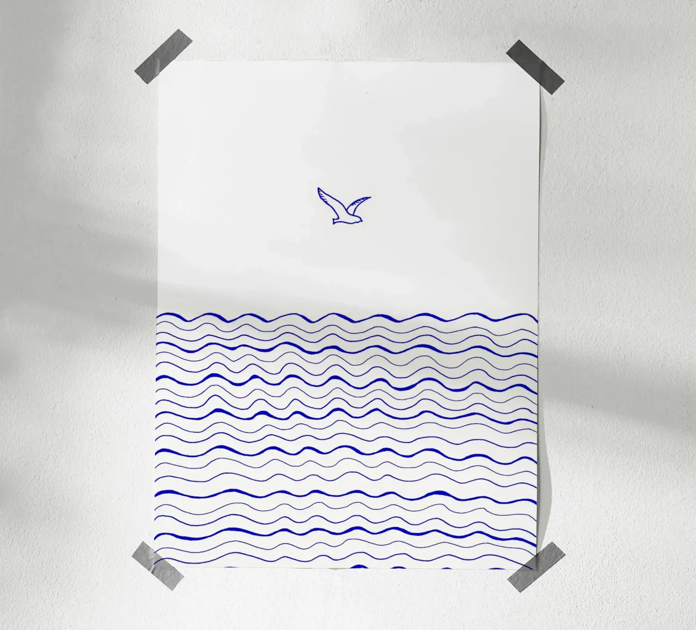 From up here - Meer mit Möwe Poster von PaperLine Art