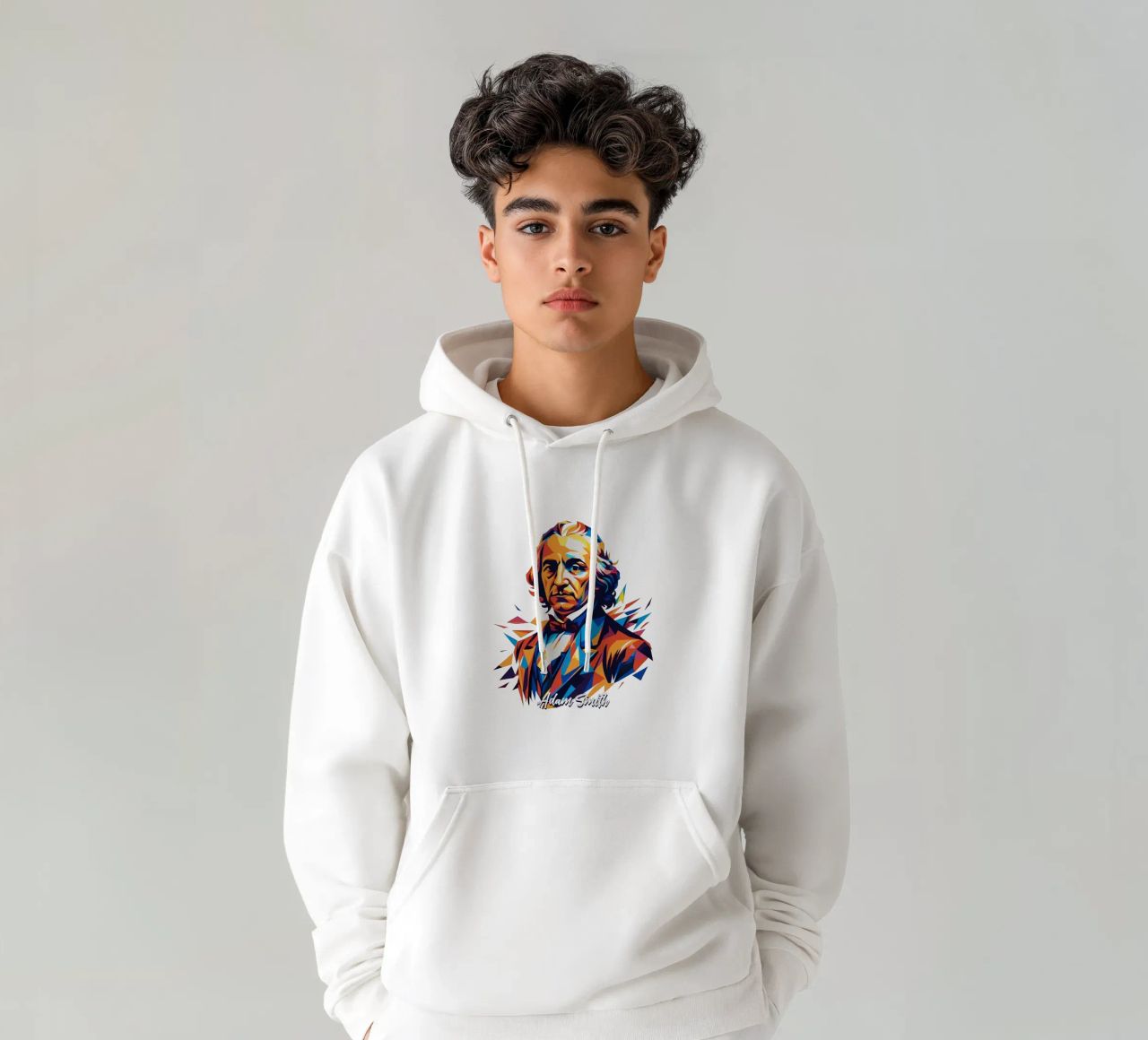 Adam Smith In WPAP Pop Art felpa con cappuccio da vectorartnesia