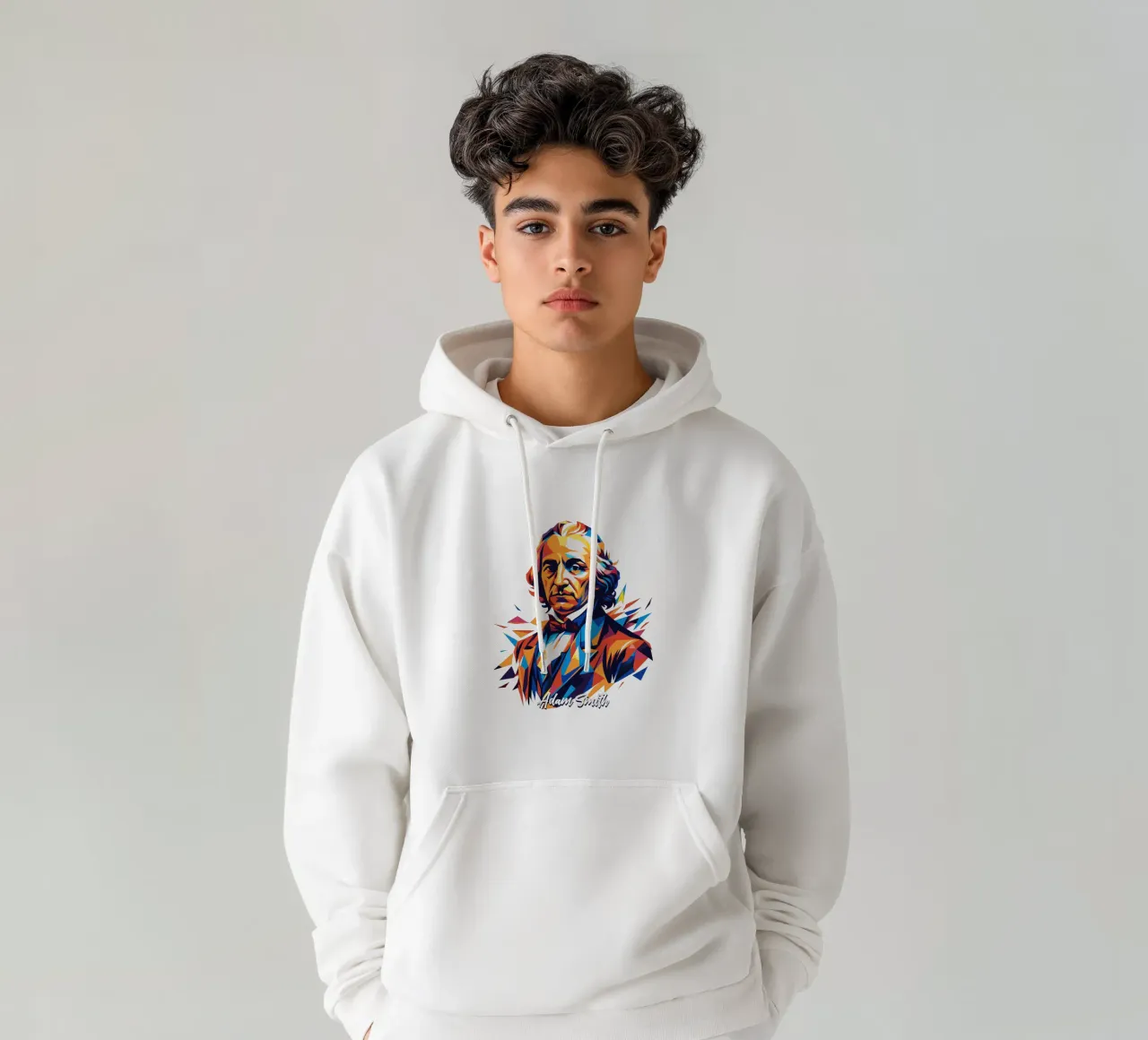 Adam Smith In WPAP Pop Art felpa con cappuccio da vectorartnesia