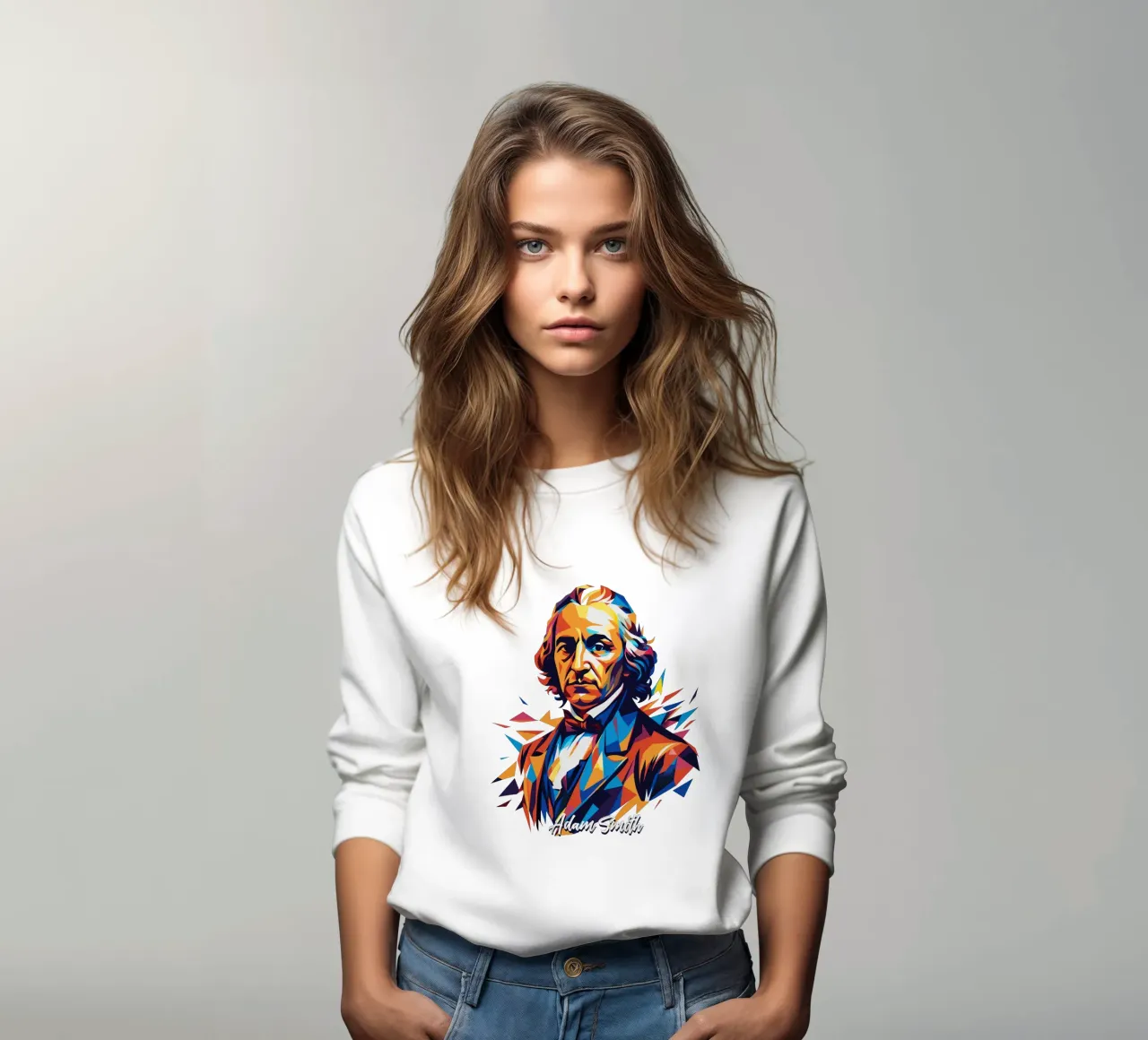 Adam Smith In WPAP Pop Art Sweatshirt von vectorartnesia