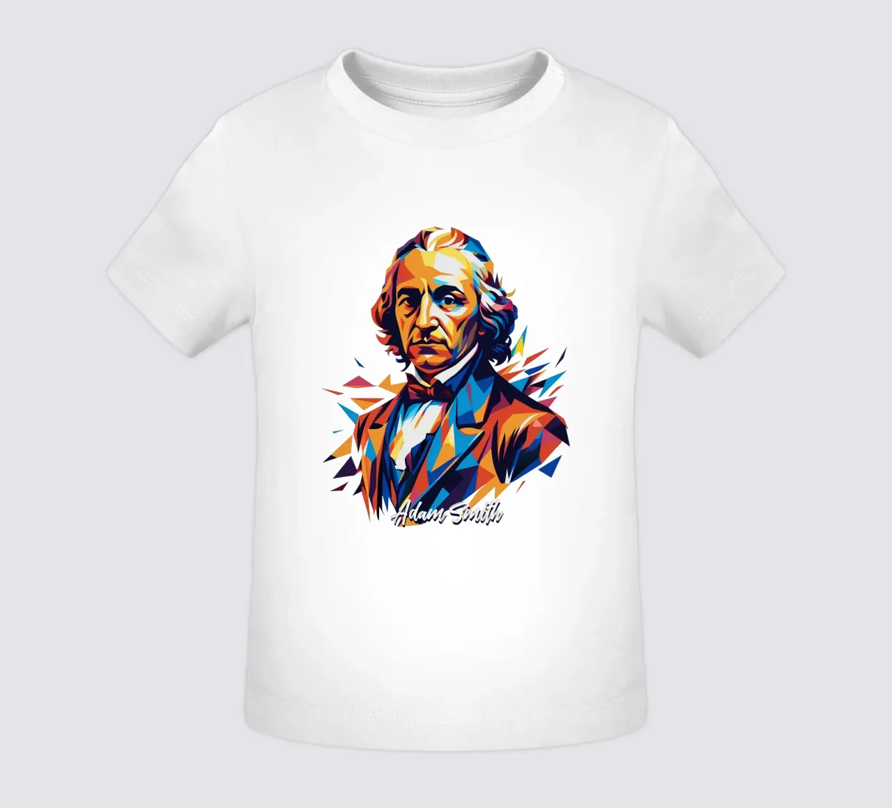 Adam Smith In WPAP Pop Art baby t-shirt by vectorartnesia