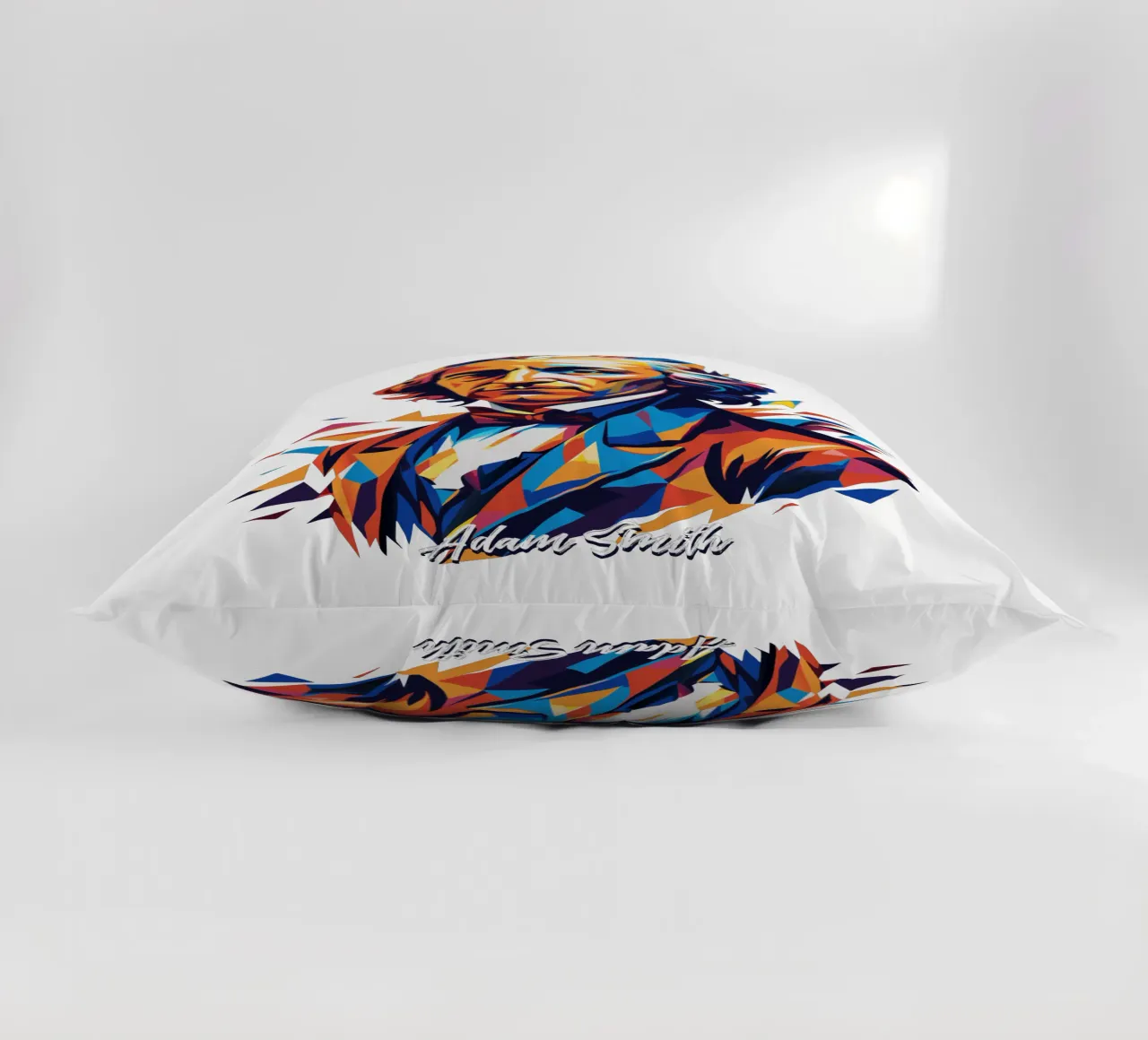 Adam Smith In WPAP Pop Art Kissen von vectorartnesia